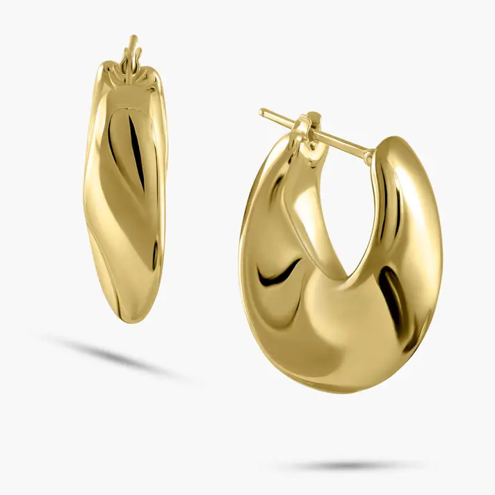 עגילי אורליה חישוקי זהב 14K