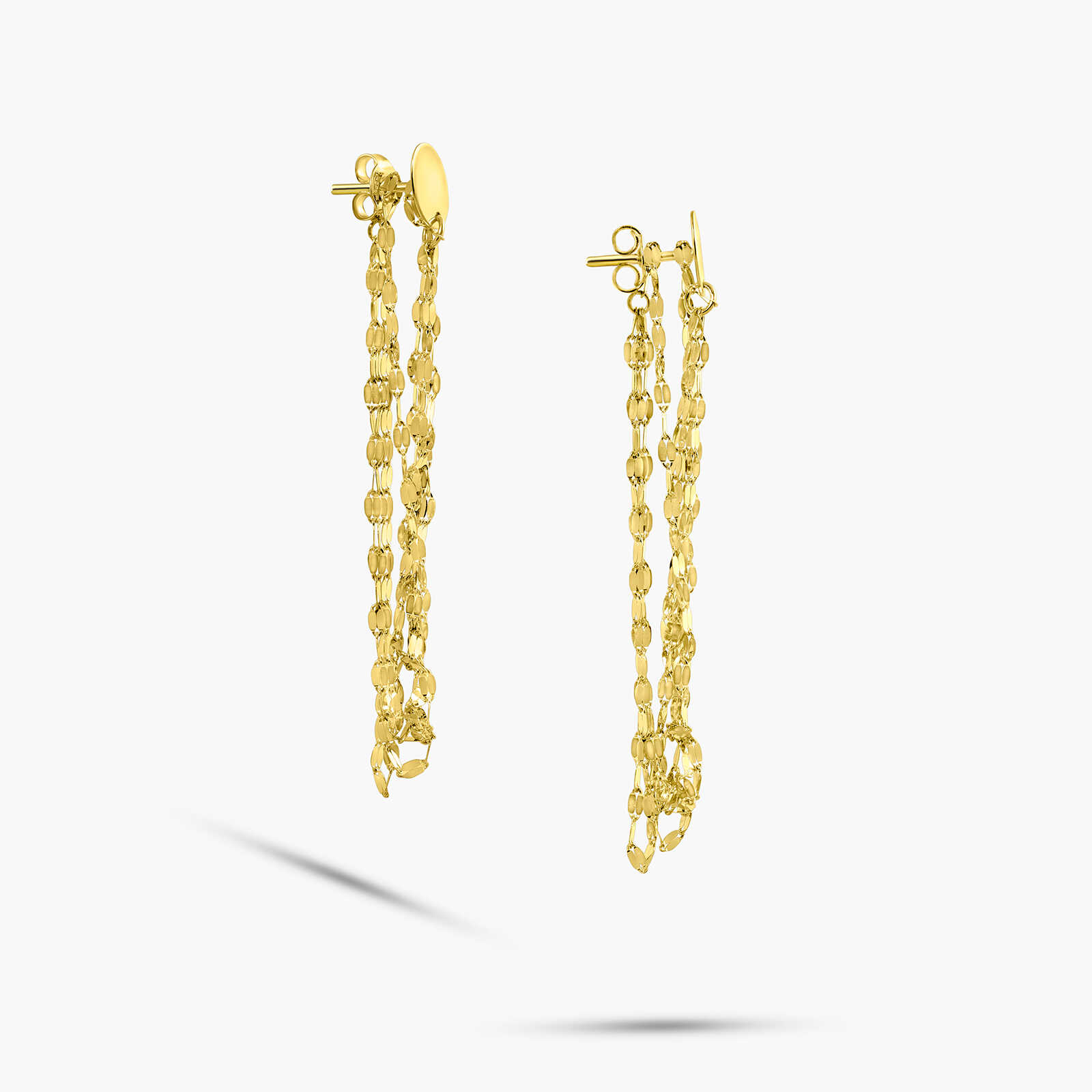 עגילי זהב 14K ארוכים