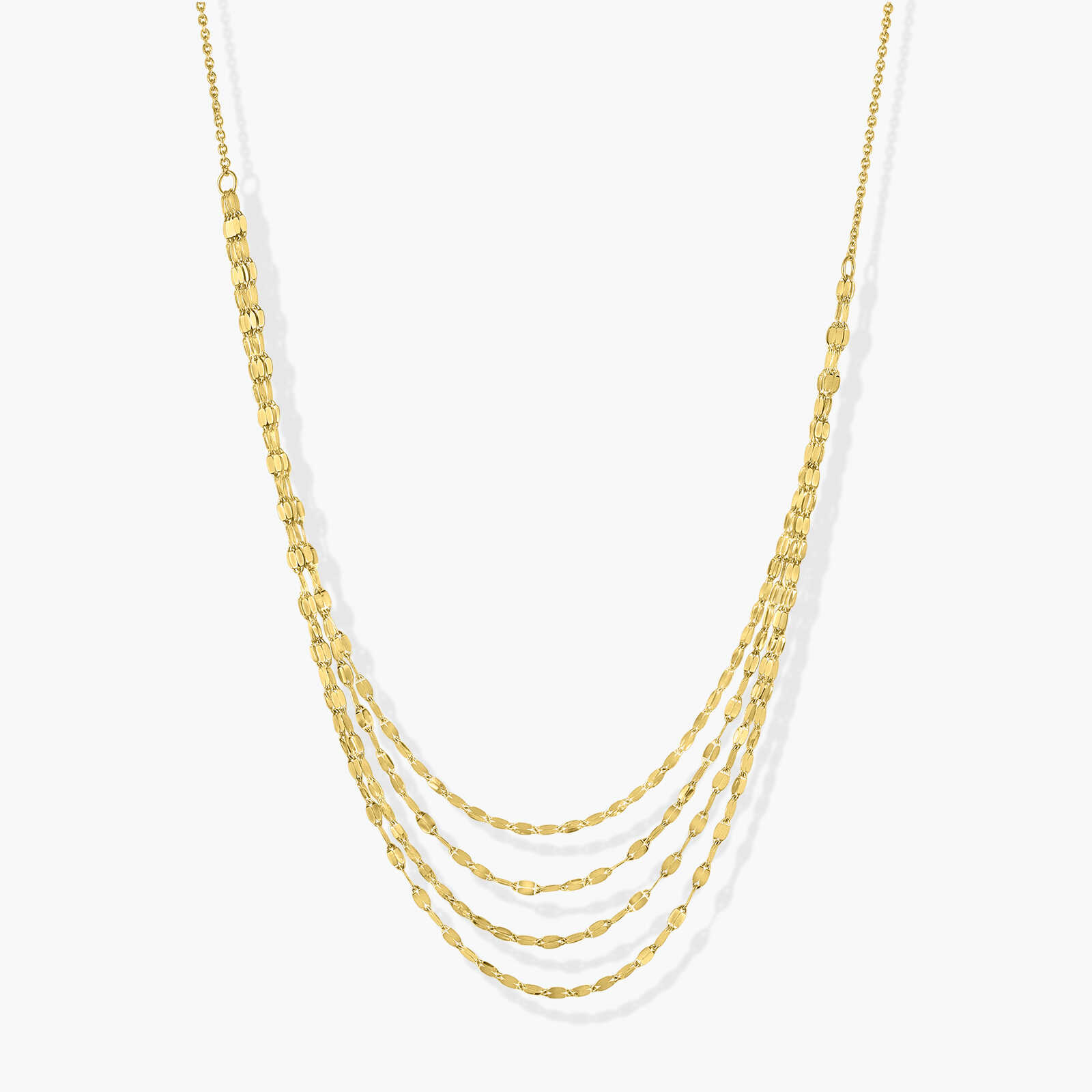 שרשרת זהב 14K המורכבת מארבע שורות
