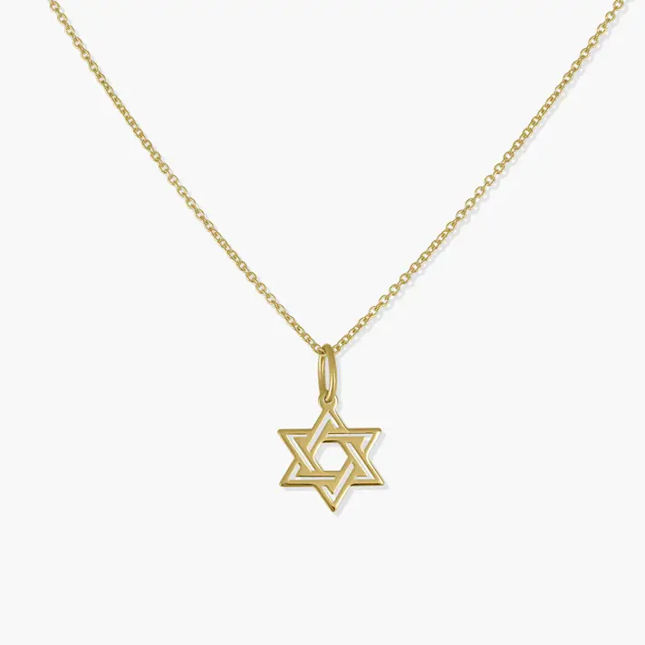 תליון זהב מגן דוד כפול