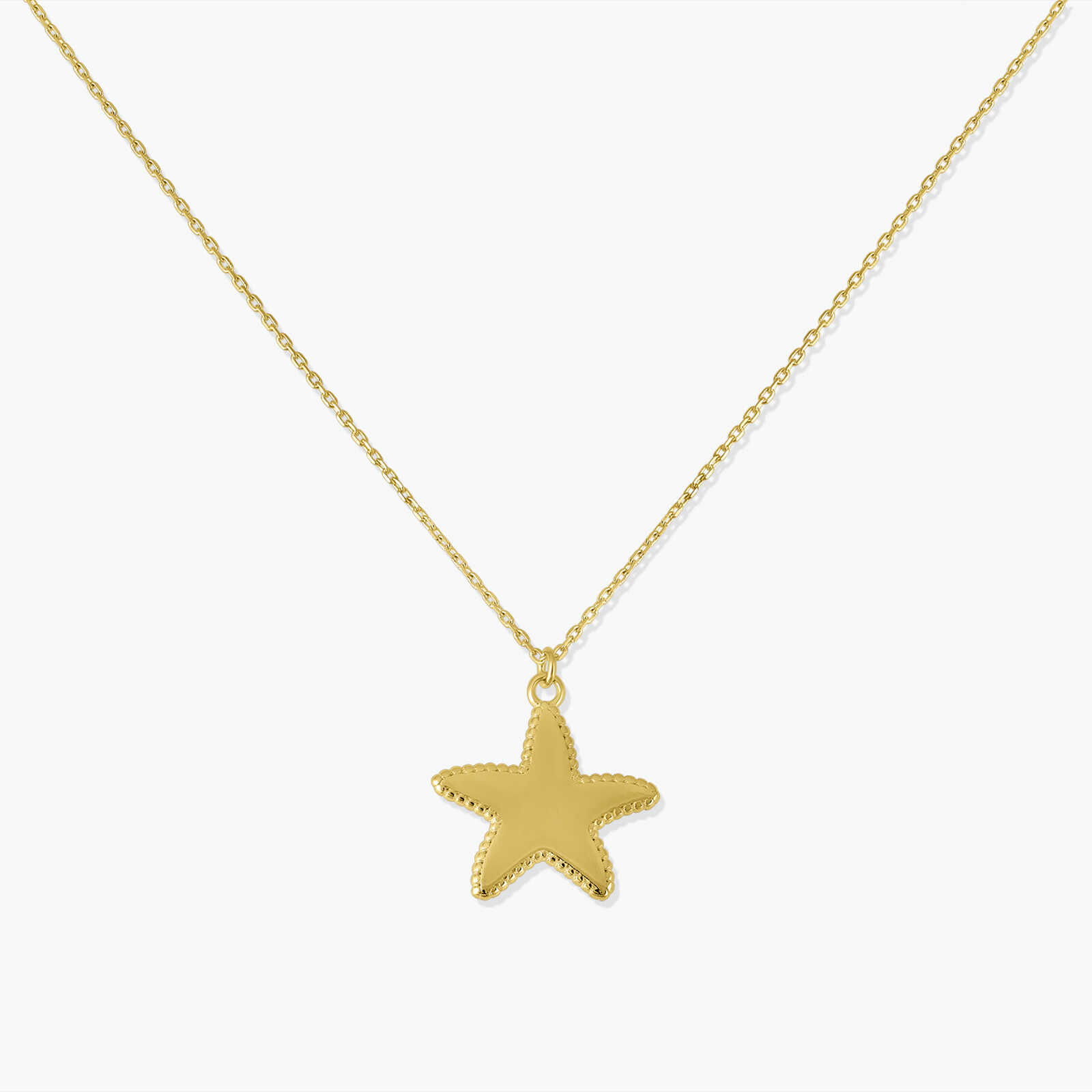 שרשרת זהב 14K עם תליון כוכב ים