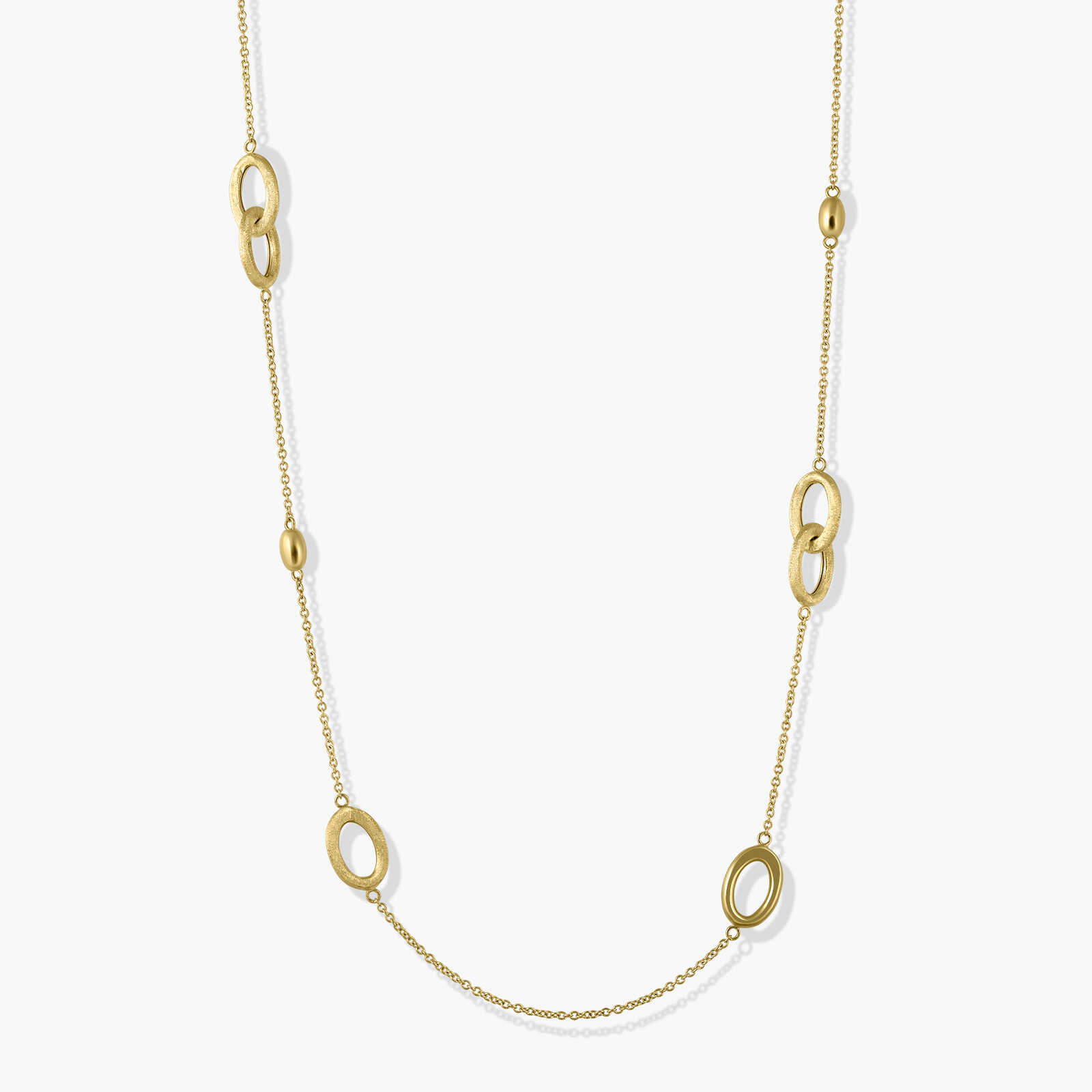 שרשרת זהב 14K בעיצוב חוליות אליפטיות