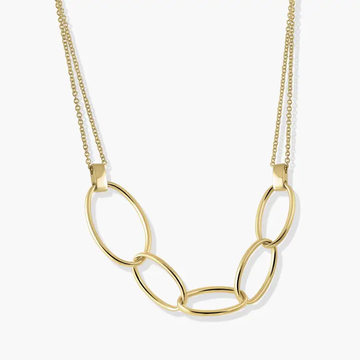 שרשרת זהב 14K עם חוליות אובאליות