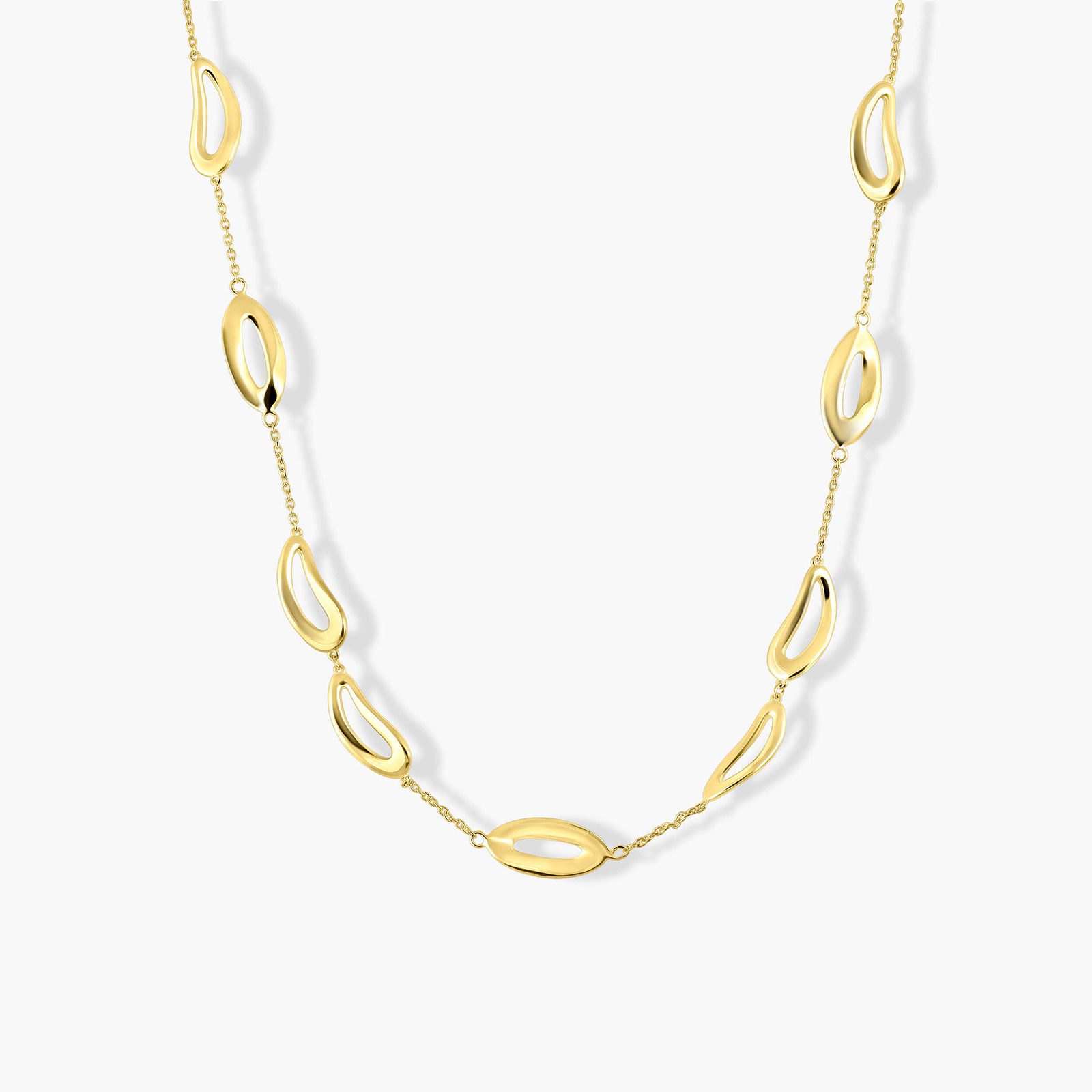 שרשרת זהב 14K בעיצוב מודרני עם חוליות חלולות