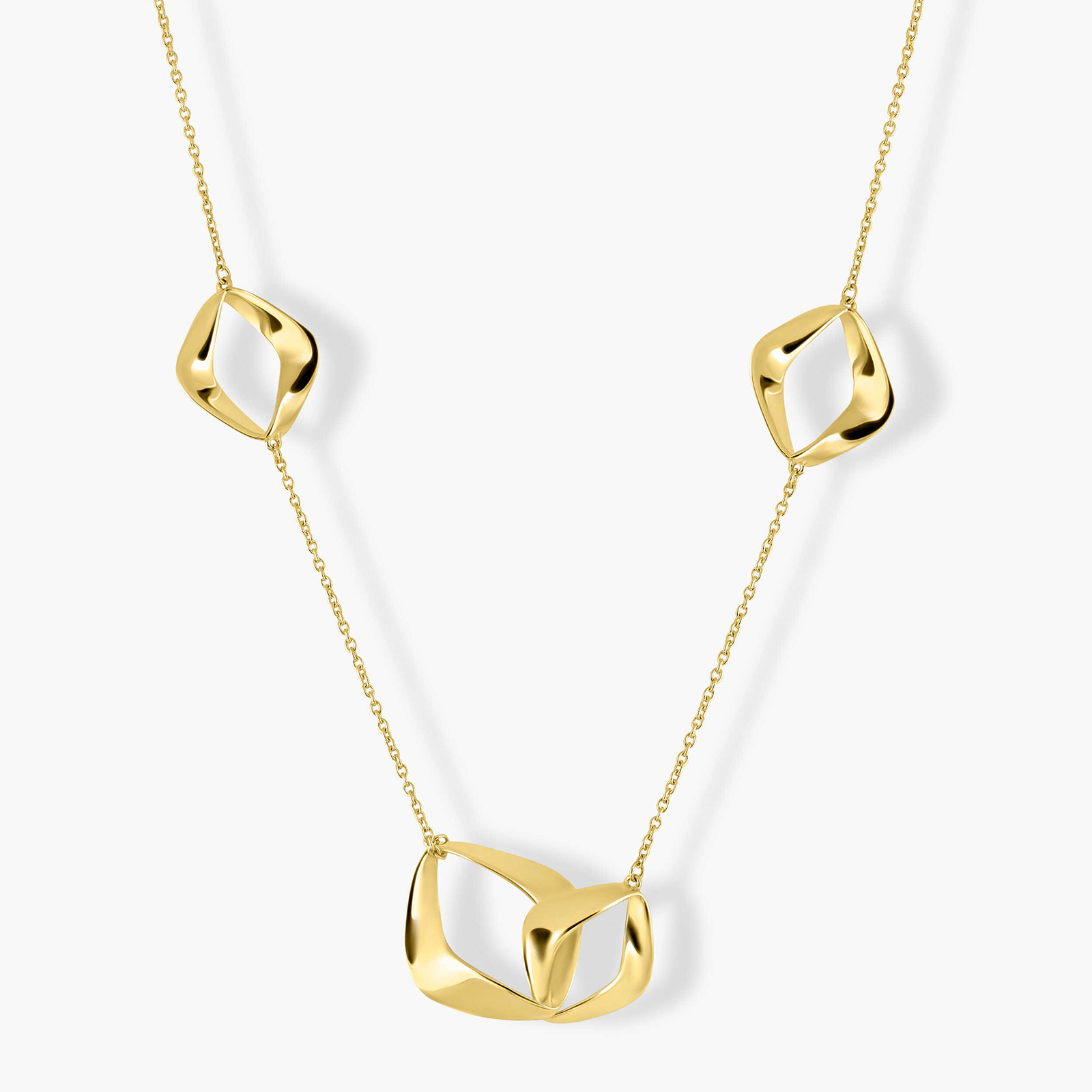 שרשרת זהב 14K בעיצוב גיאומטרי מודרני