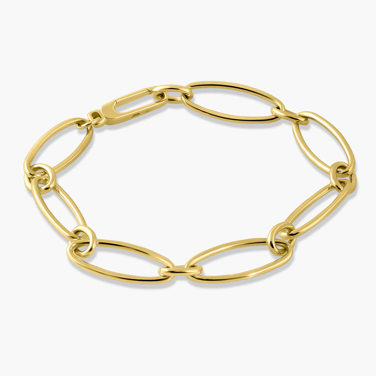 צמיד חוליות אליפטיות מזהב 14K