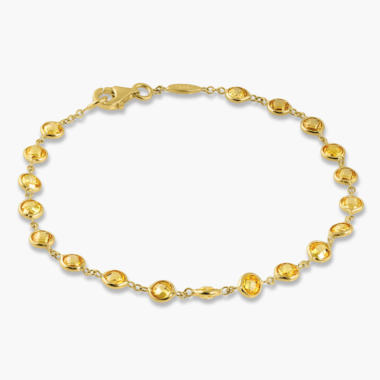 צמיד זהב 14K מסדרת Color bites בשיבוץ זרקונים בצבע צהוב