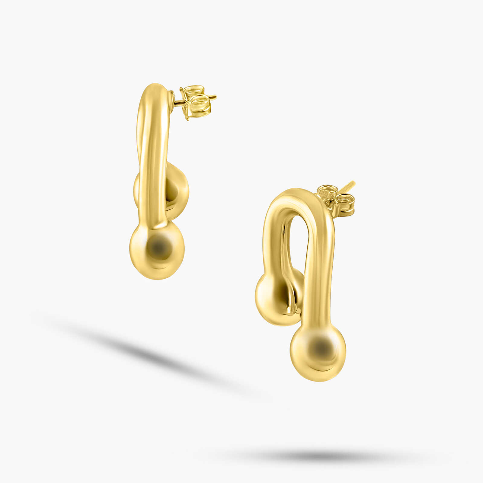 עגילי זהב 14K בעיצוב מודרני