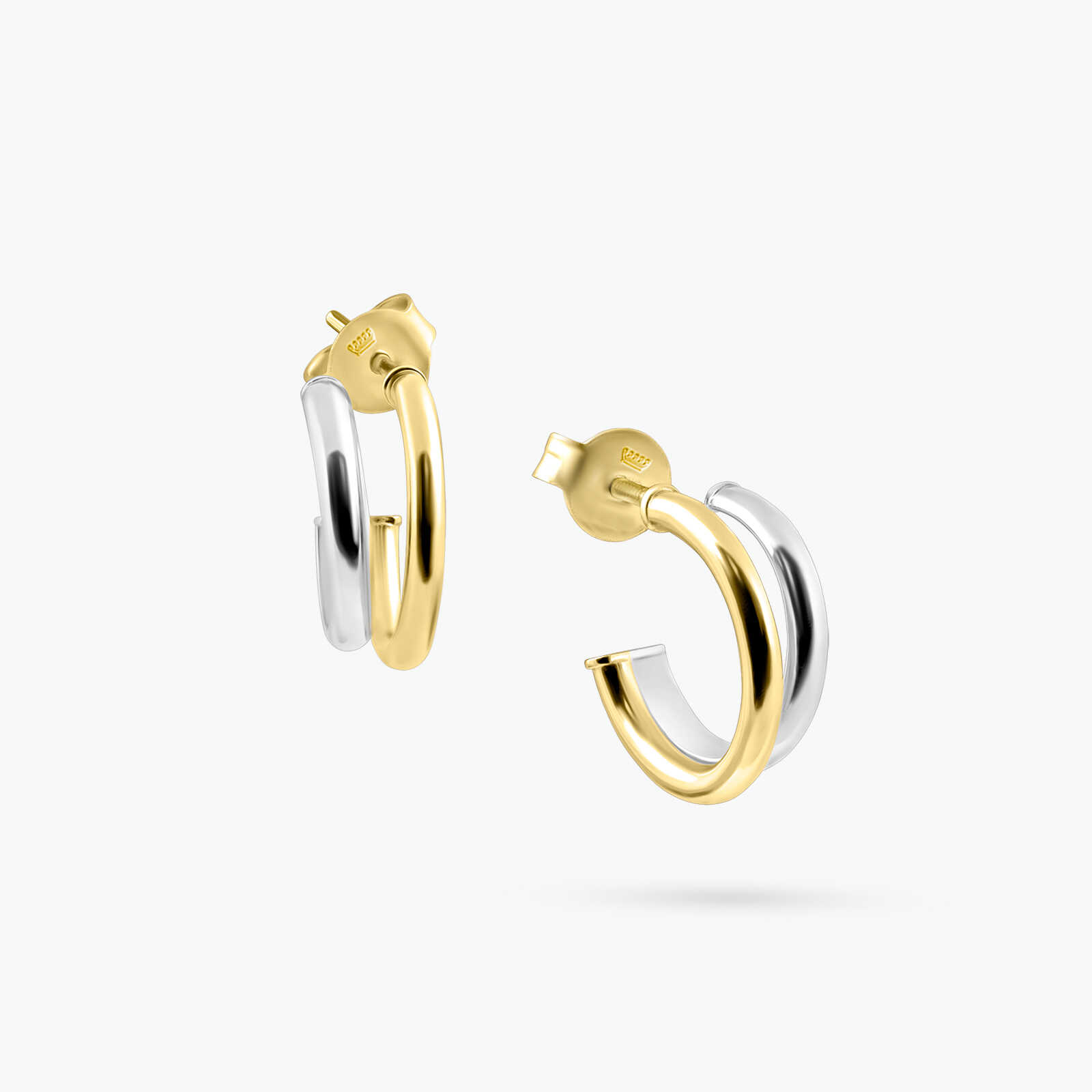 עגילי חישוק כפול פתוח בגוון ביקולור