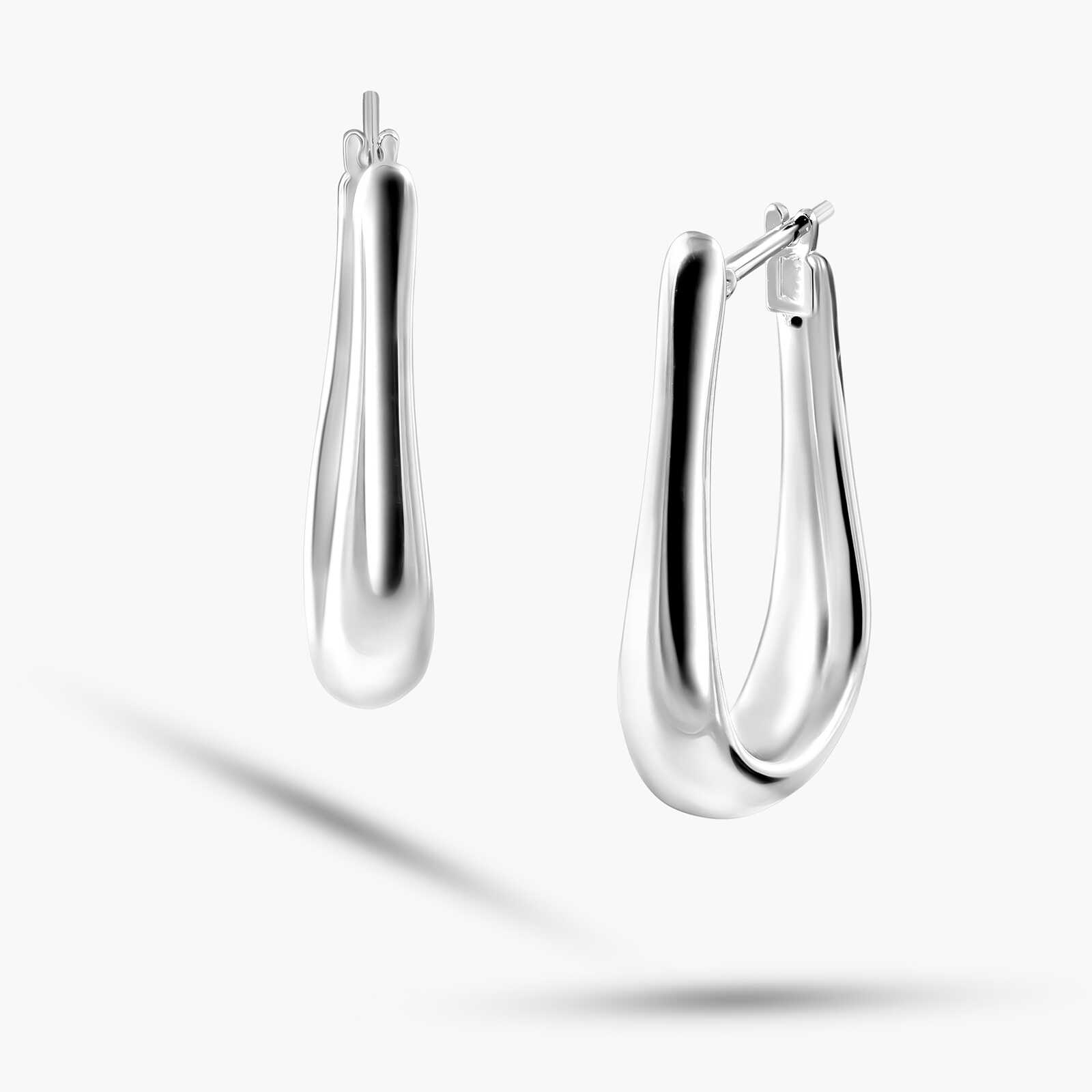 עגילי חישוק 14K בצורת טיפה