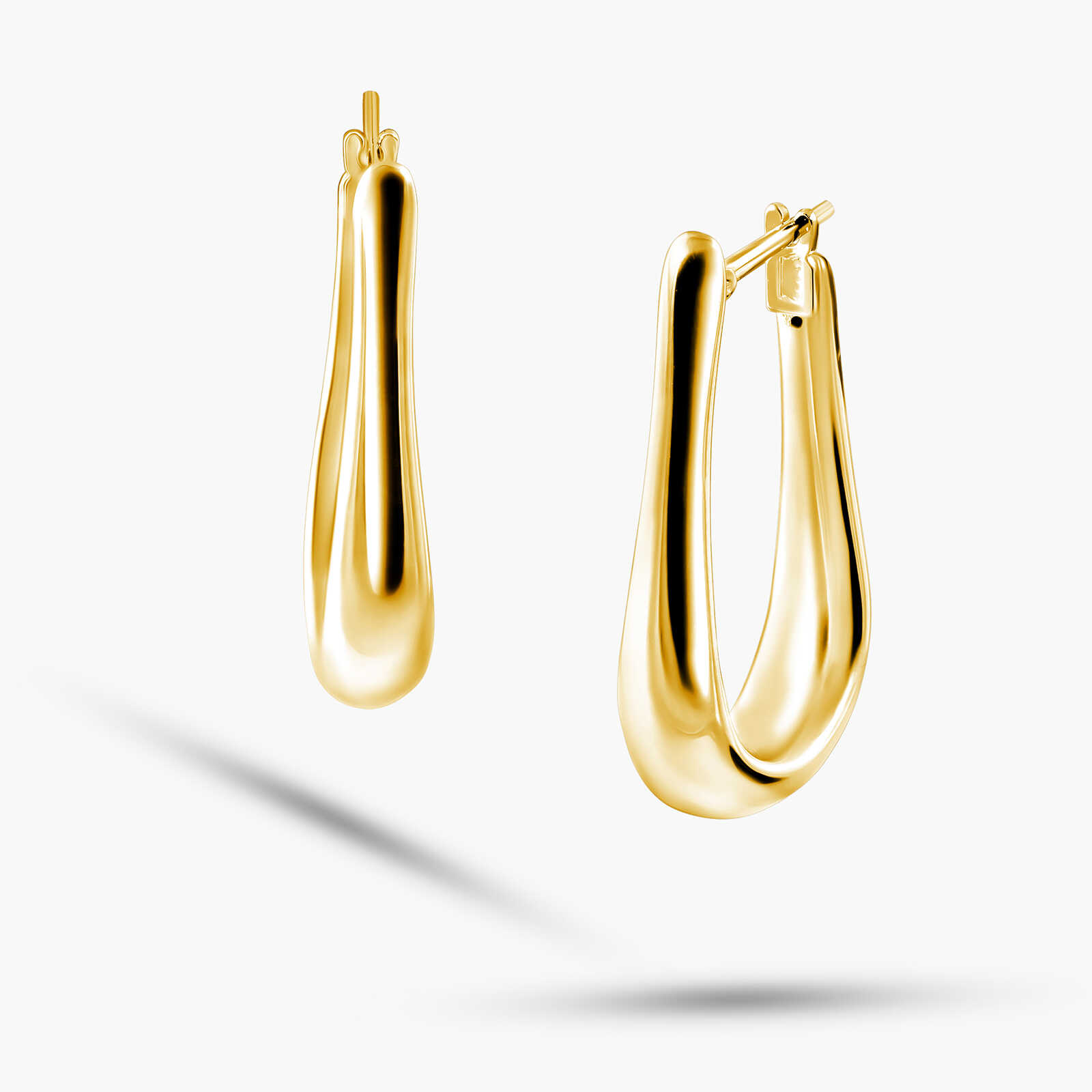 עגילי חישוק 14K בצורת טיפה