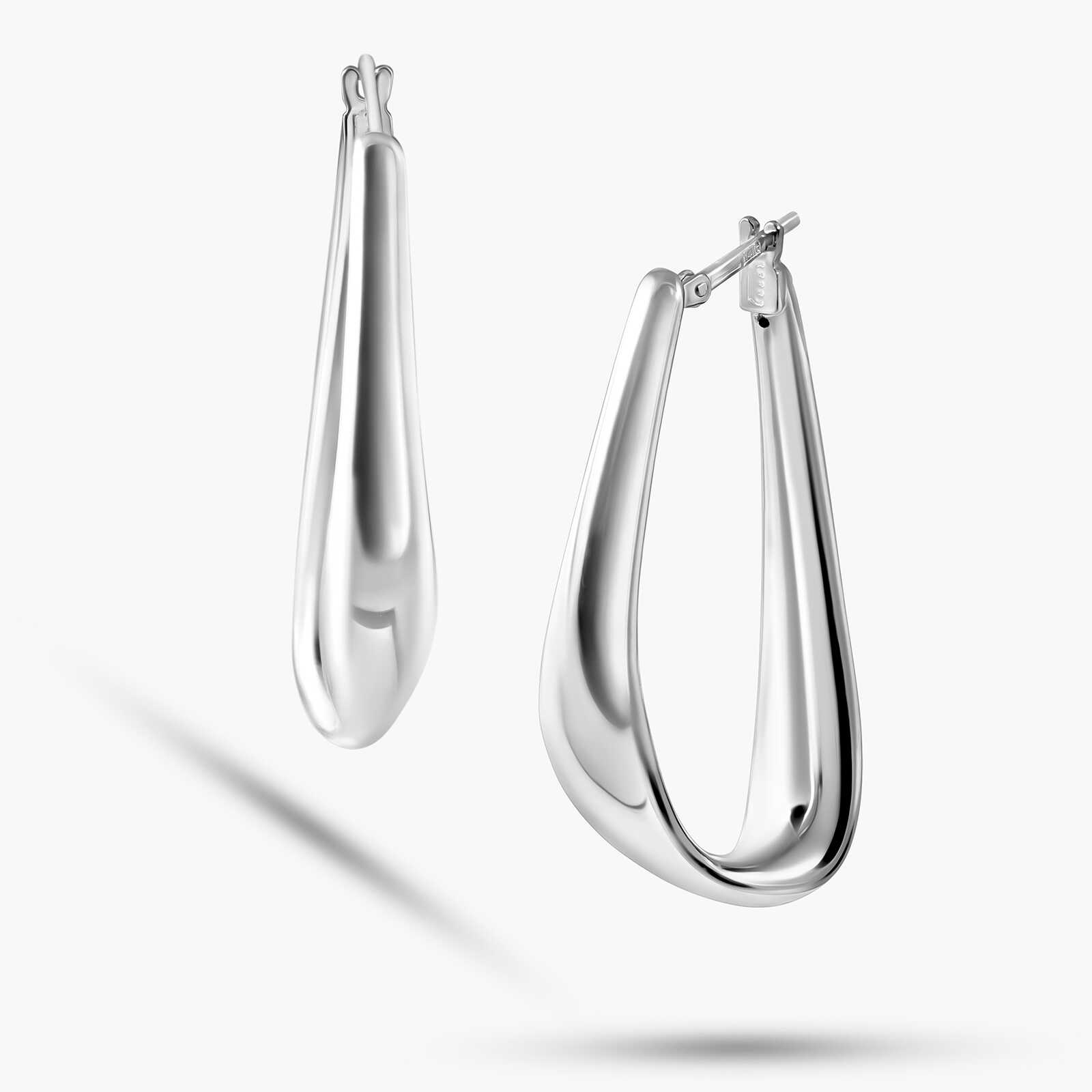 עגילי חישוק בצורת טיפה מזהב 14K