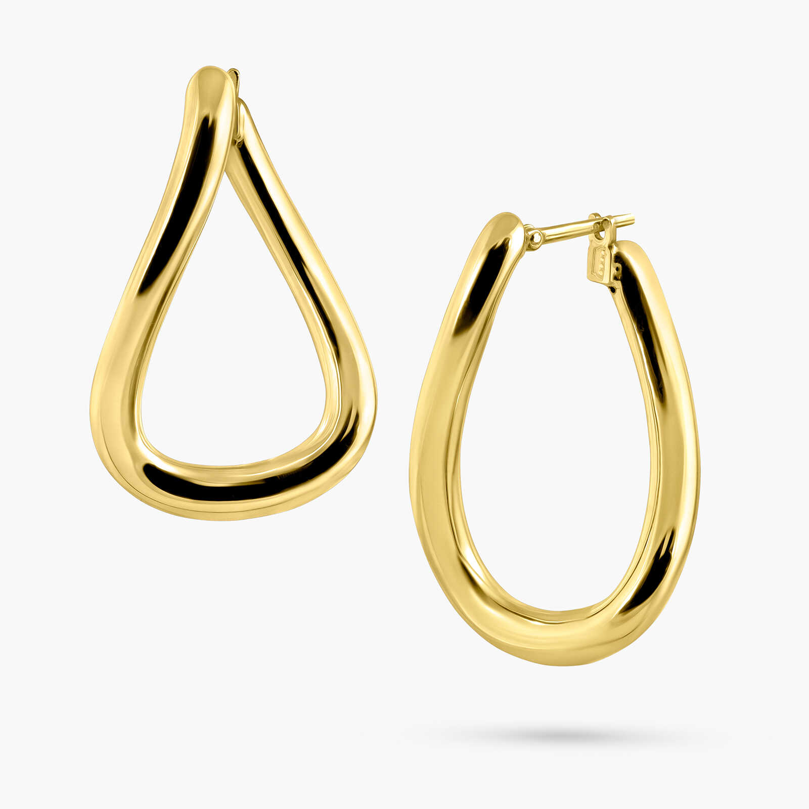 עגילי זהב מבריק 14K