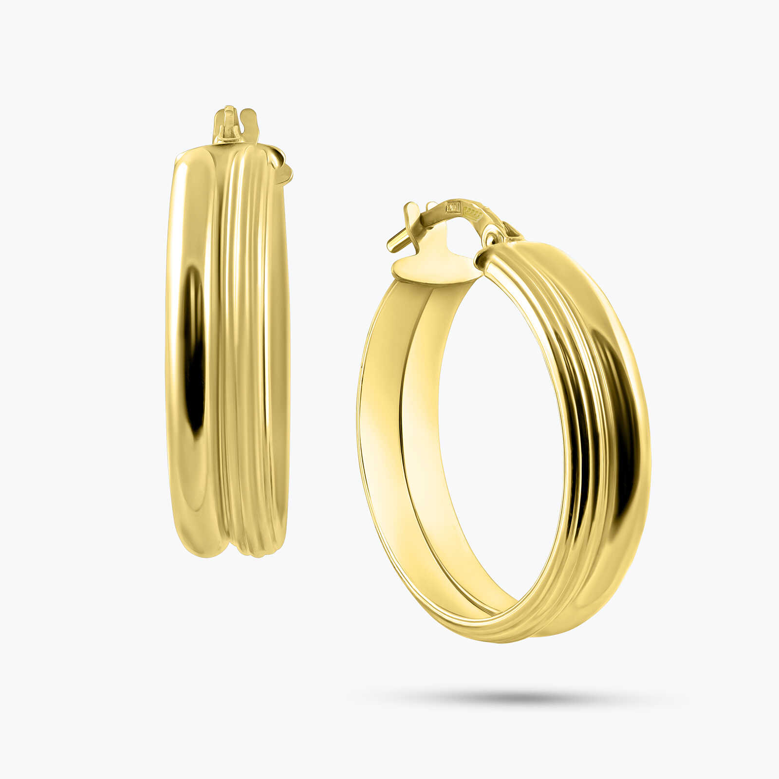 עגילי חישוק זהב 14K