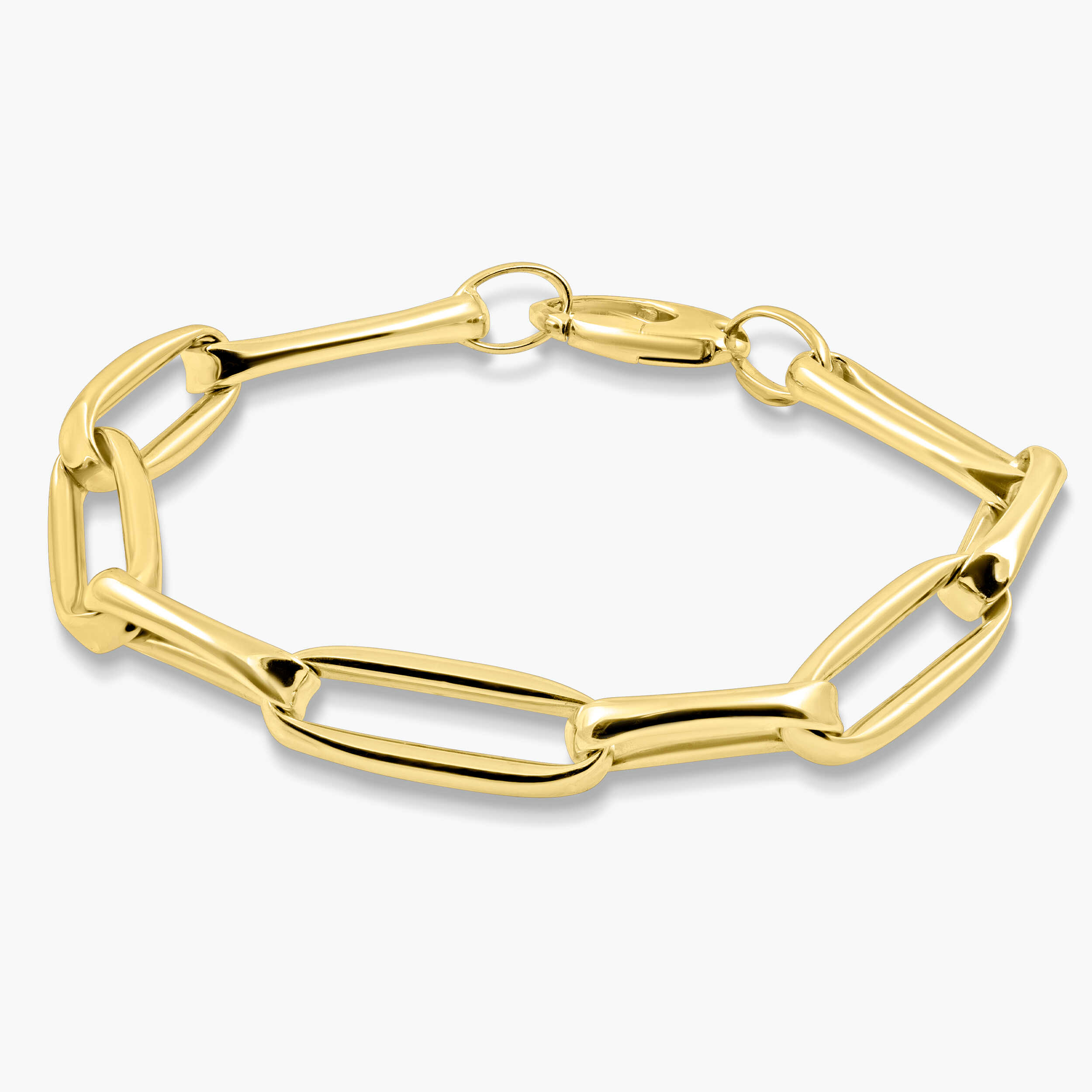 צמיד צהב 14K חוליות  בגימוק מבריק