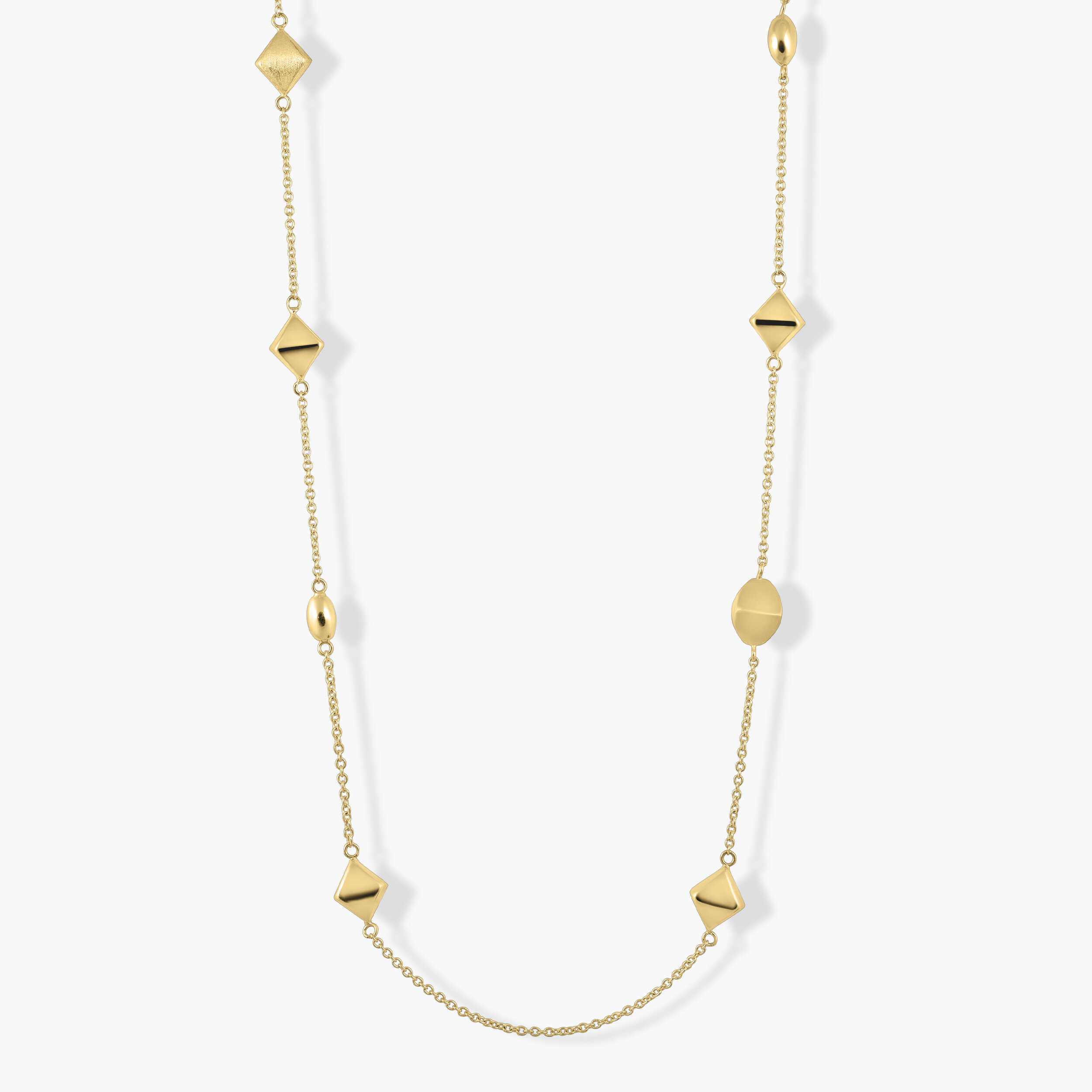 שרשרת זהב 14K עם אלמנטים גאומטריים