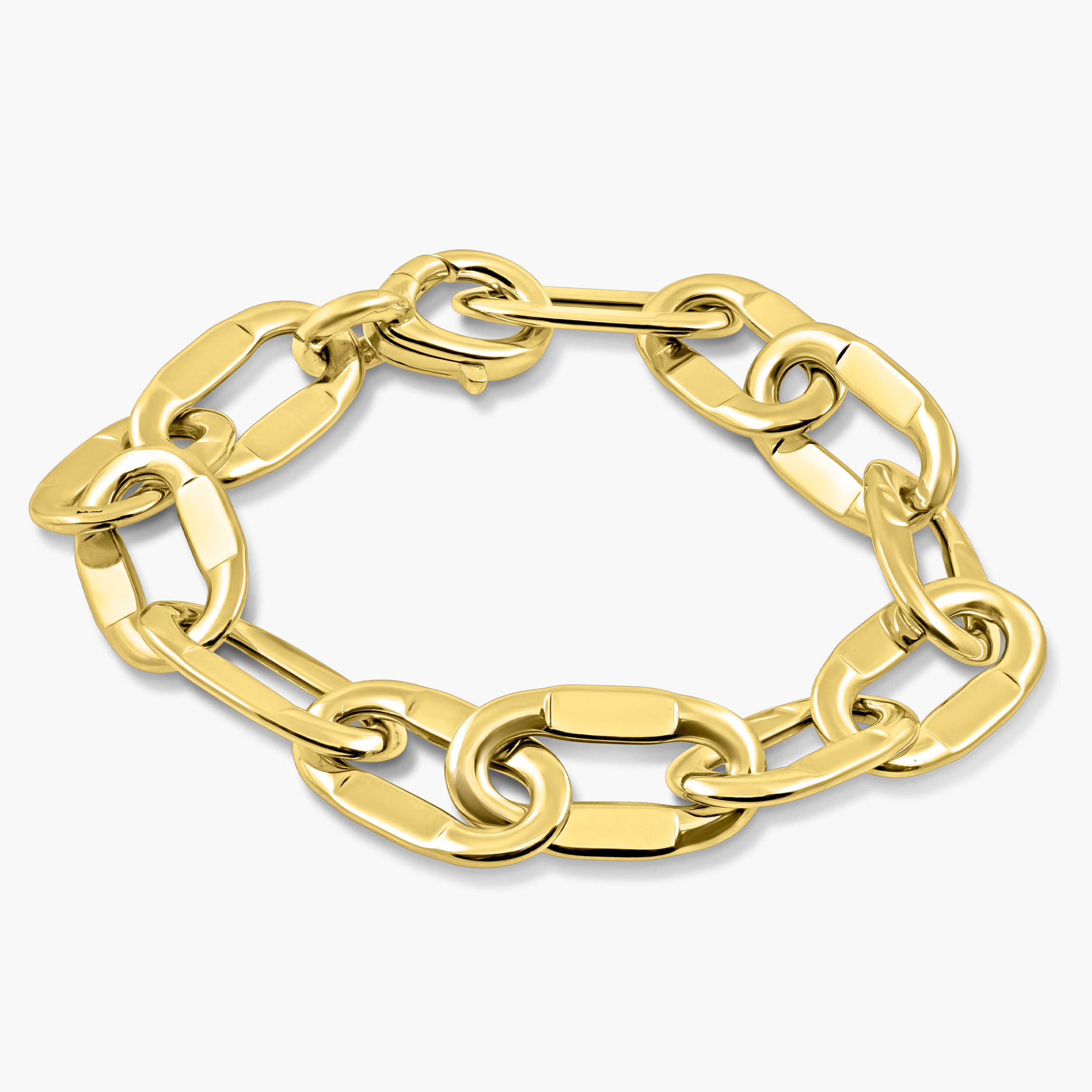 צמיד חוליות זהב מבריק 14K