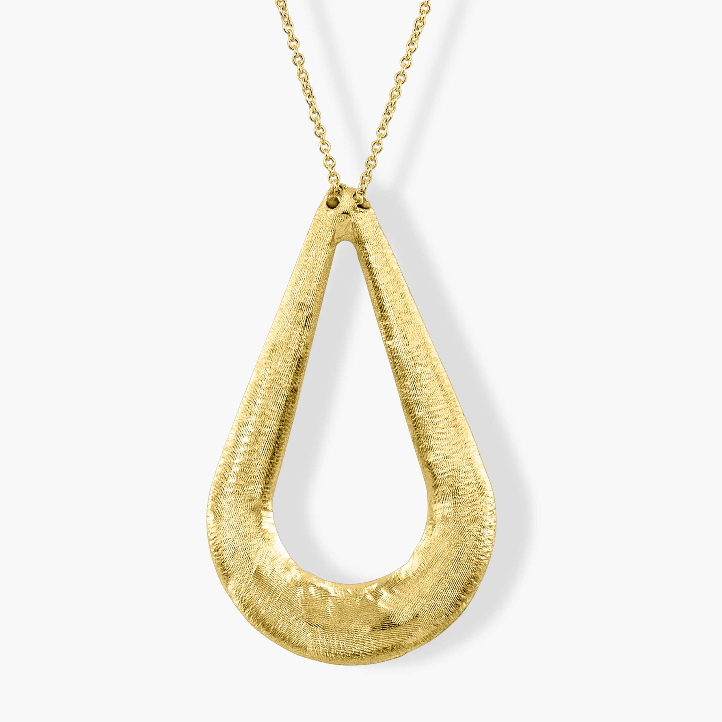 תליון זהב 14K בעיצוב טיפה פתוחה