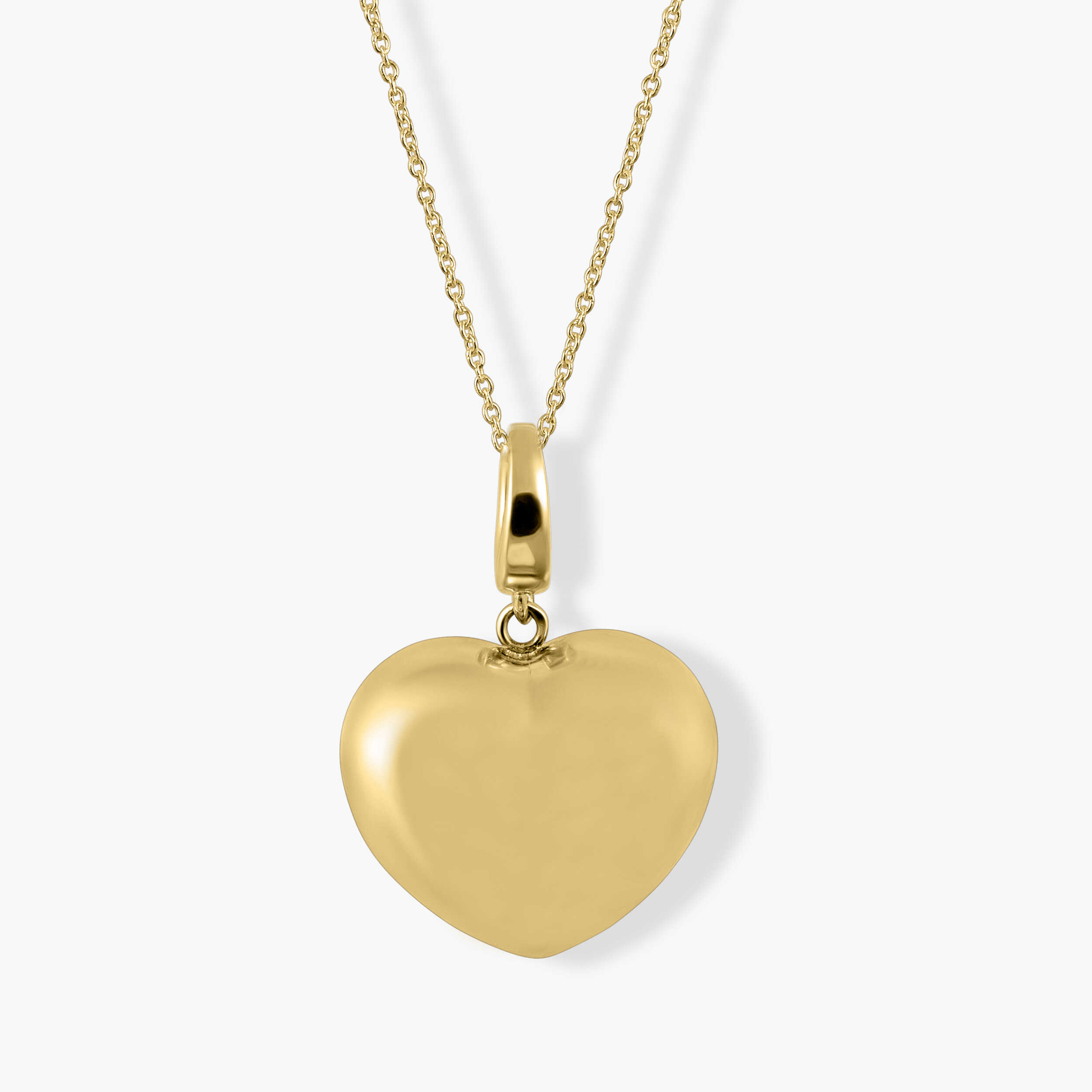 תליון זהב  14K מבריק בעיצוב לב קלאסי