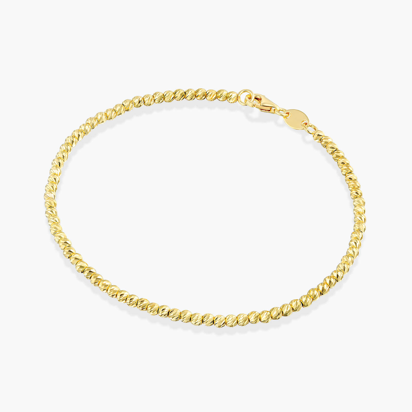 צמיד כדורי זהב בעיבוד לייזר מנצנץ