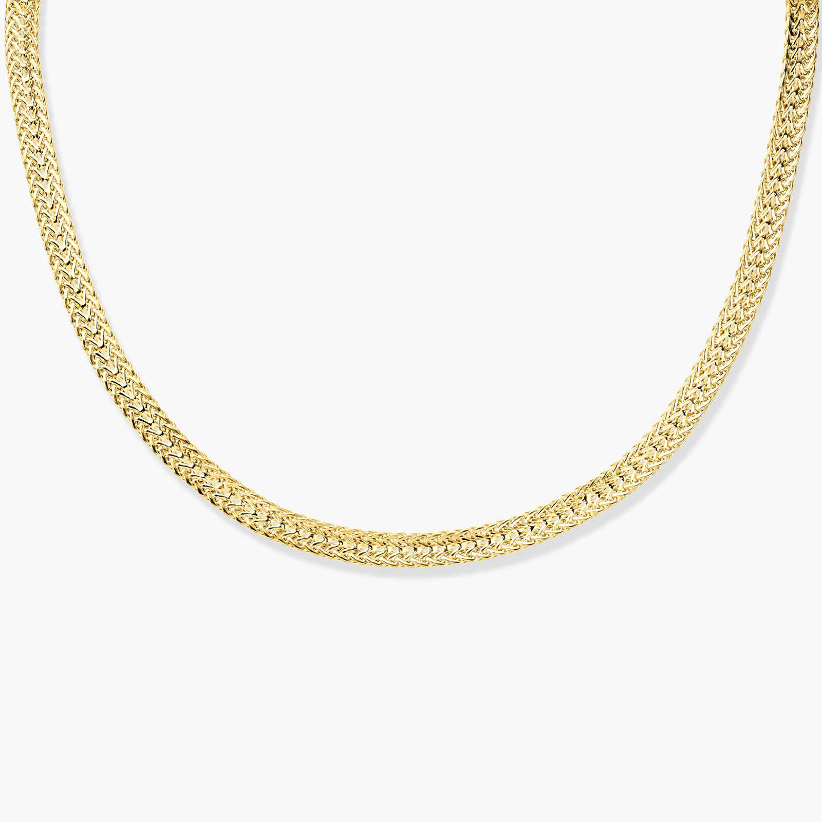 שרשרת זהב קלועה באורך 45 ס"מ וברוחב 0.4 ס"מ