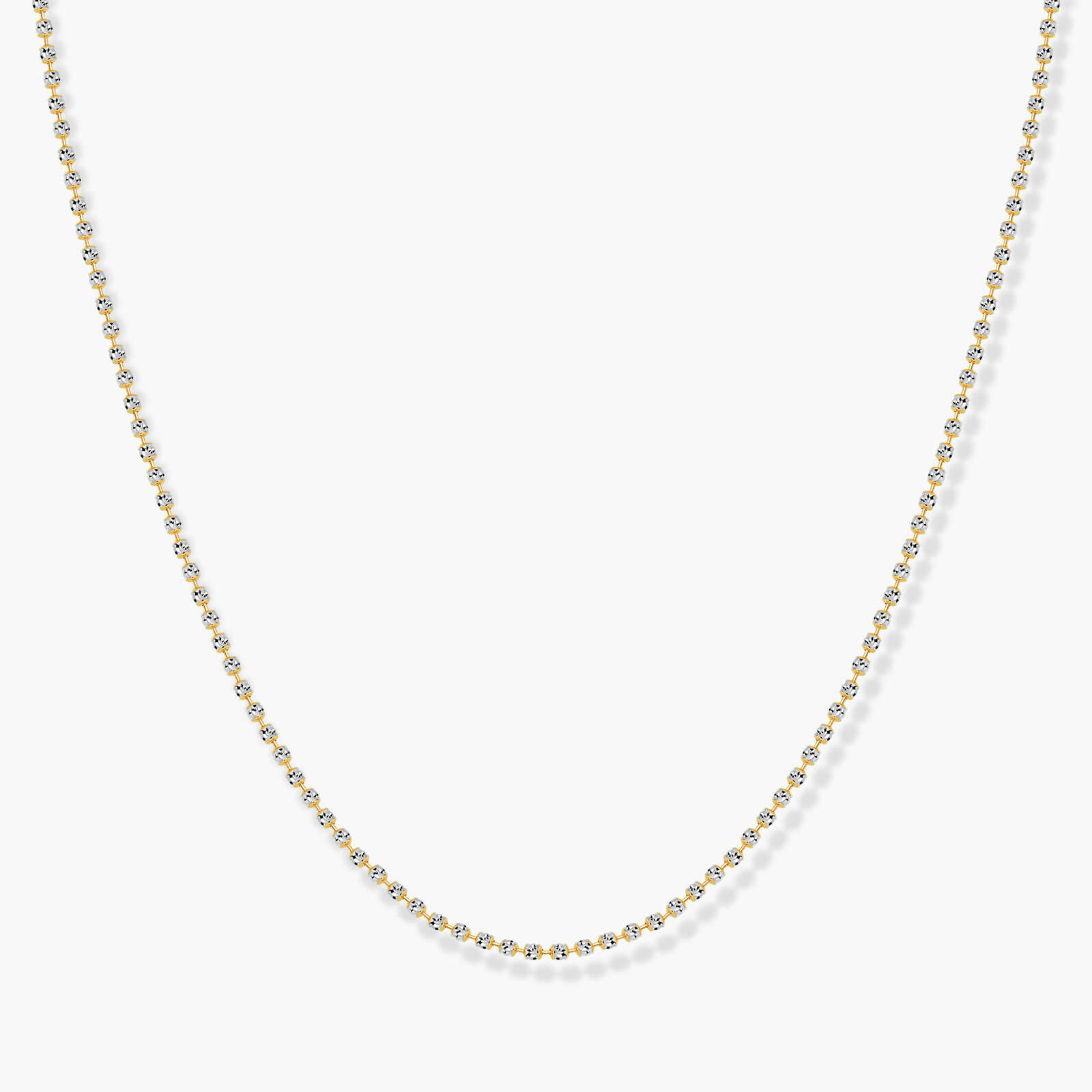 שרשרת לייזה- כדורי זהב לבן וצהוב