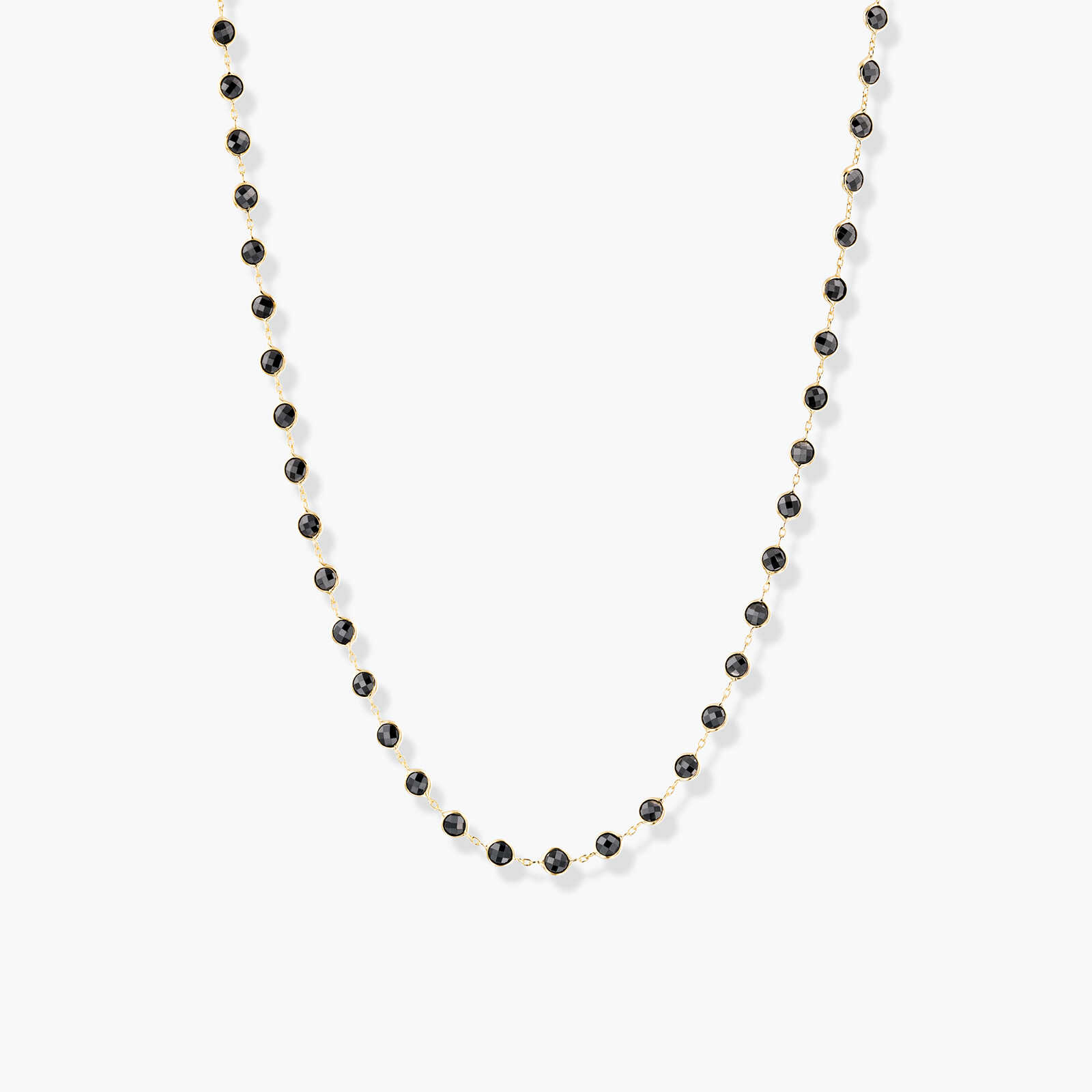 שרשרת עם זרקונים שחורים 43 ס"מ