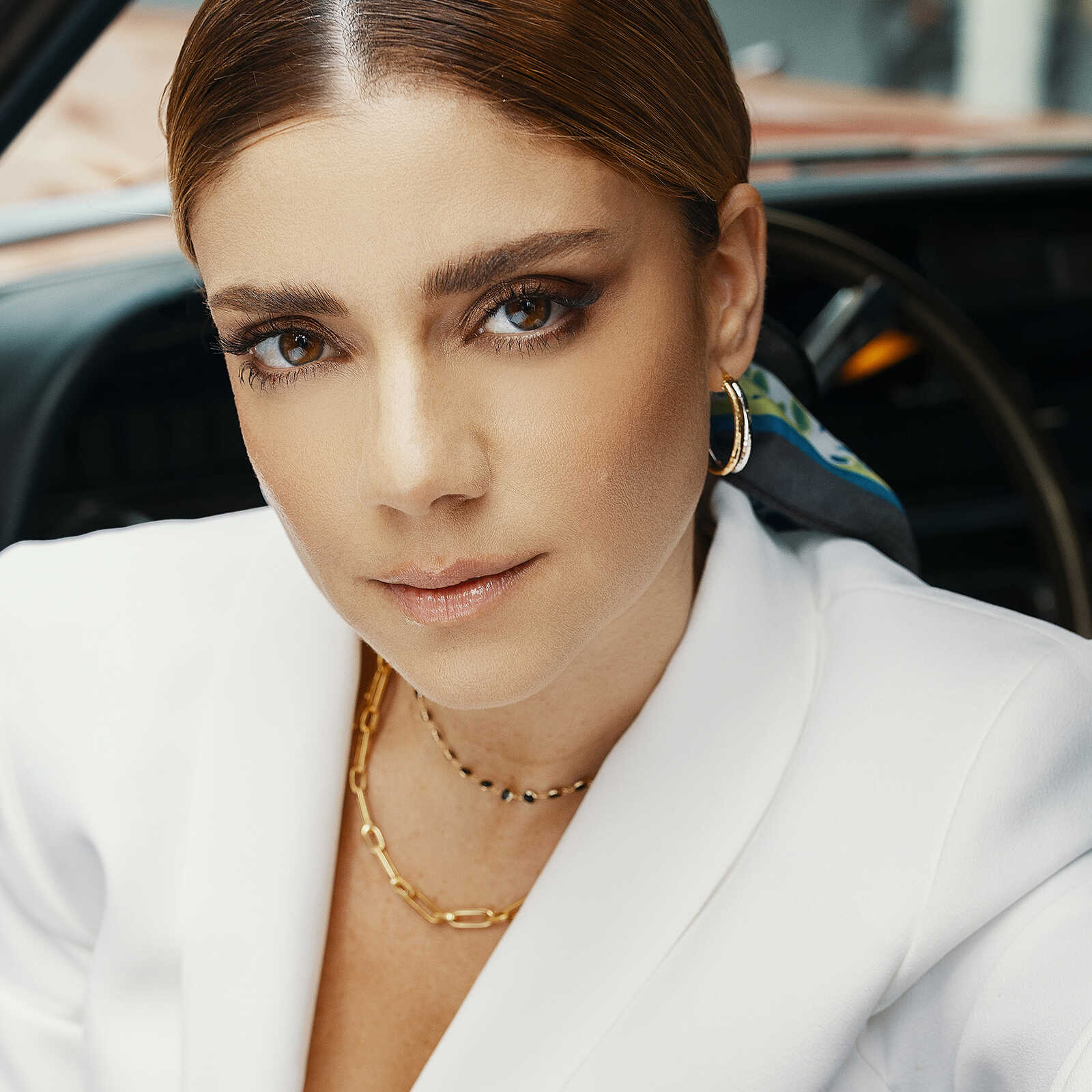 שרשרת עם זרקונים שחורים 43 ס"מ