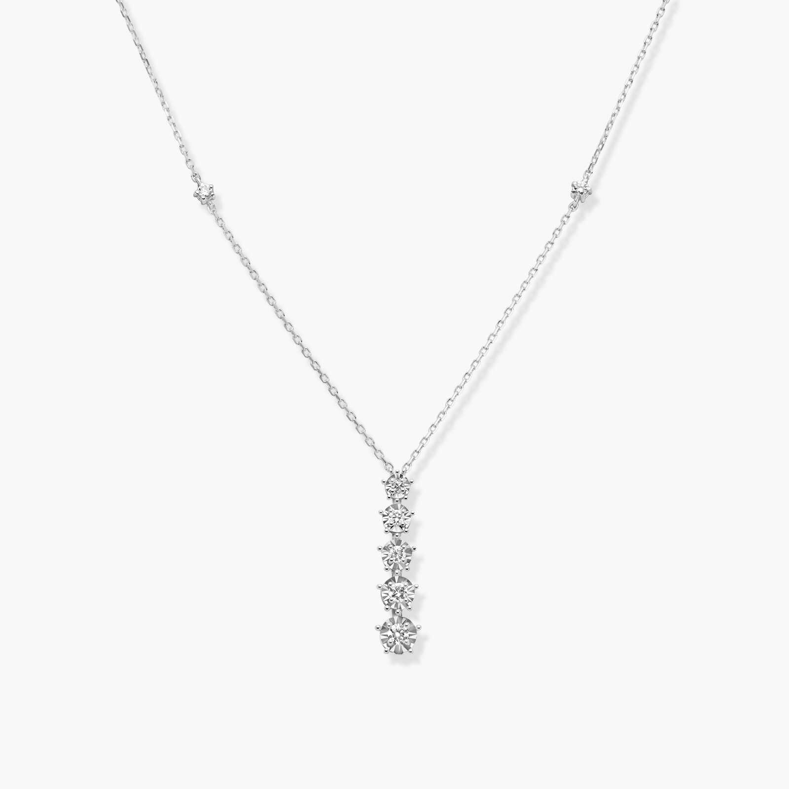 שרשרת זהב עם תליון 5 היהלומים