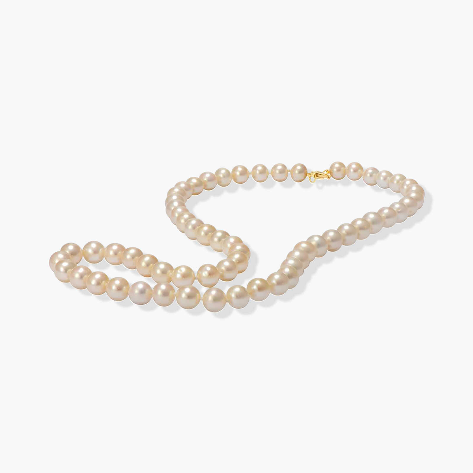 מחרוזת פנינים לבנות בקוטר 7 מ"מ