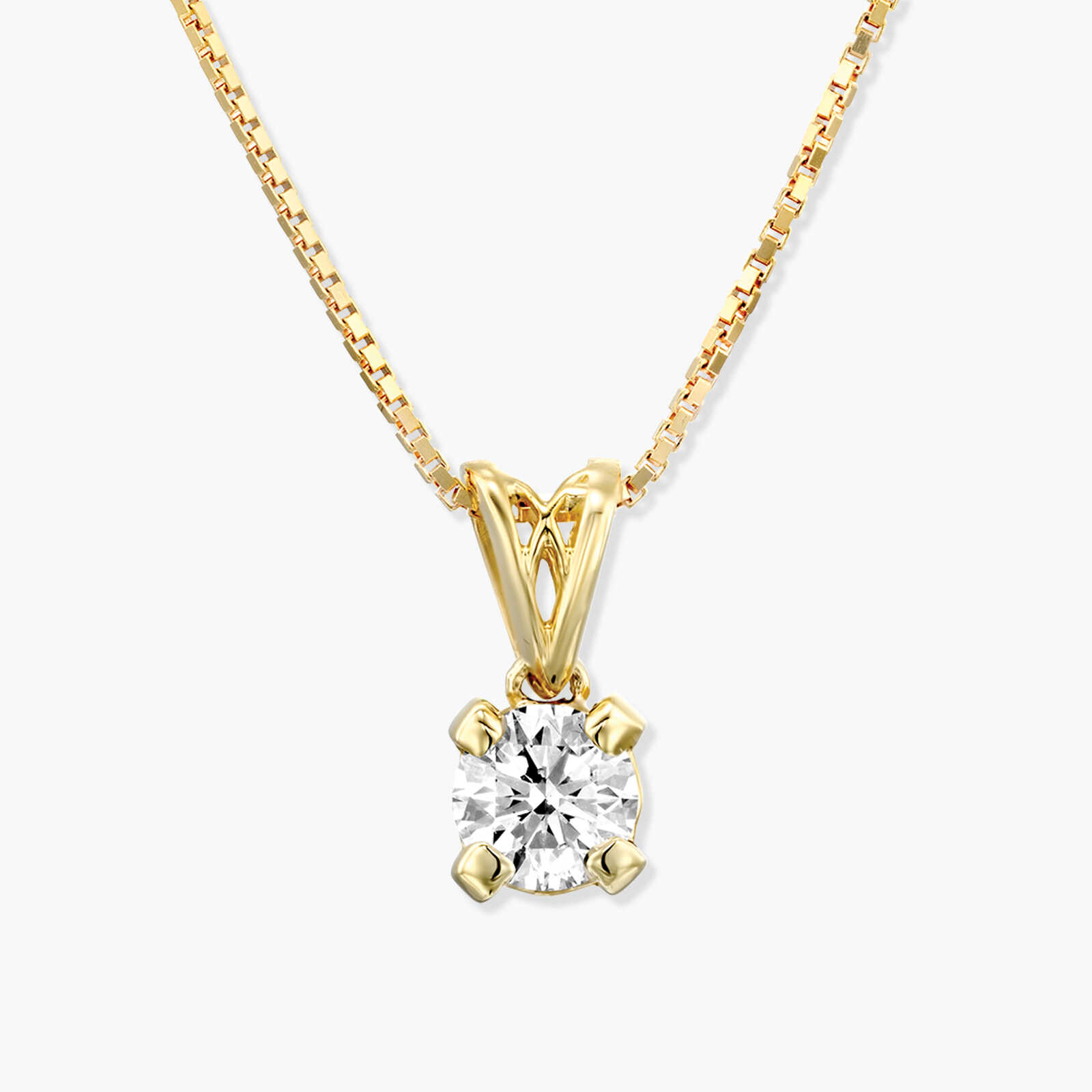 תליון זהב משובץ יהלום סוליטר במשקל חצי קראט