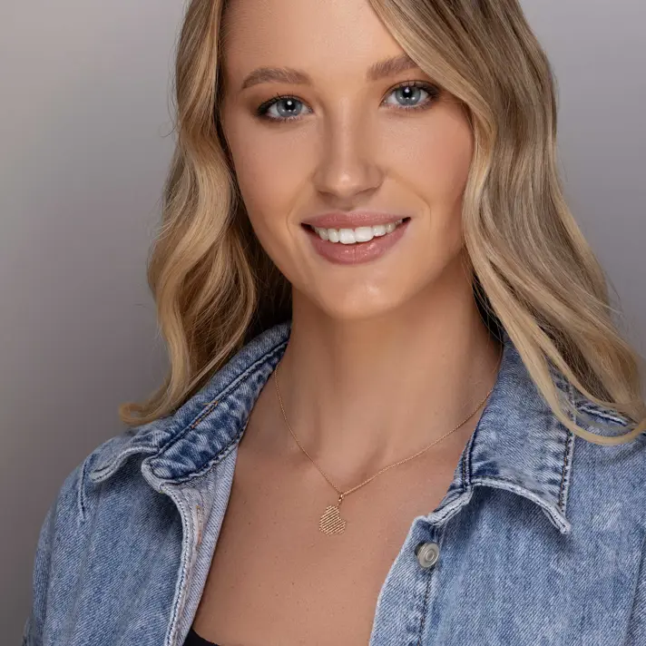 תליון לב זהב משובץ יהלומים