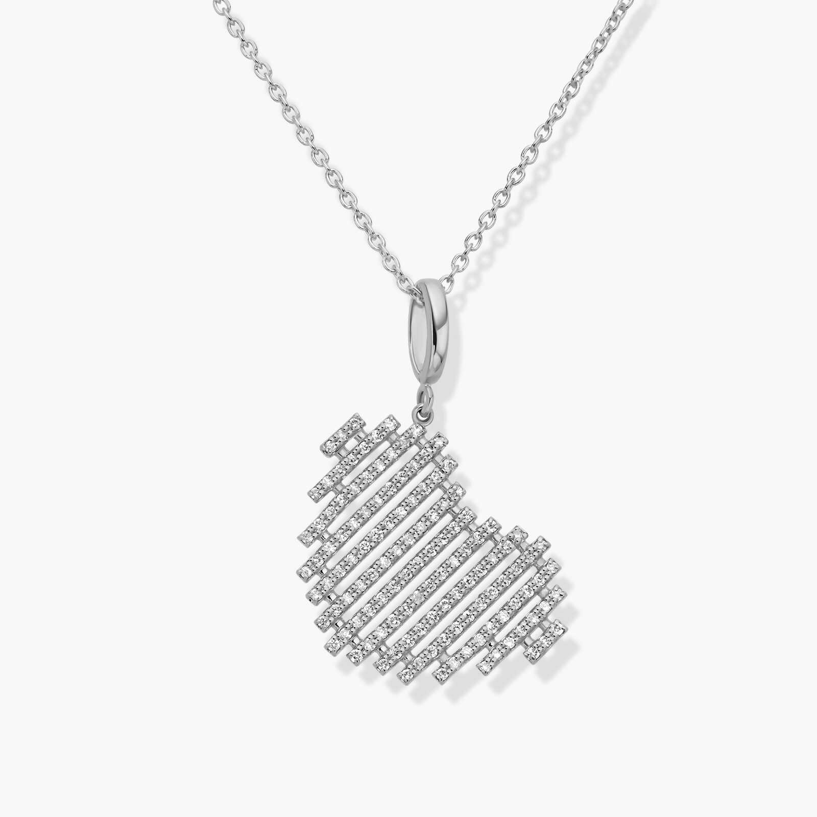 תליון לב זהב משובץ יהלומים