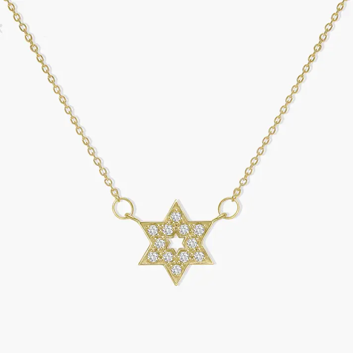 תליון מגן דוד משובץ יהלומים