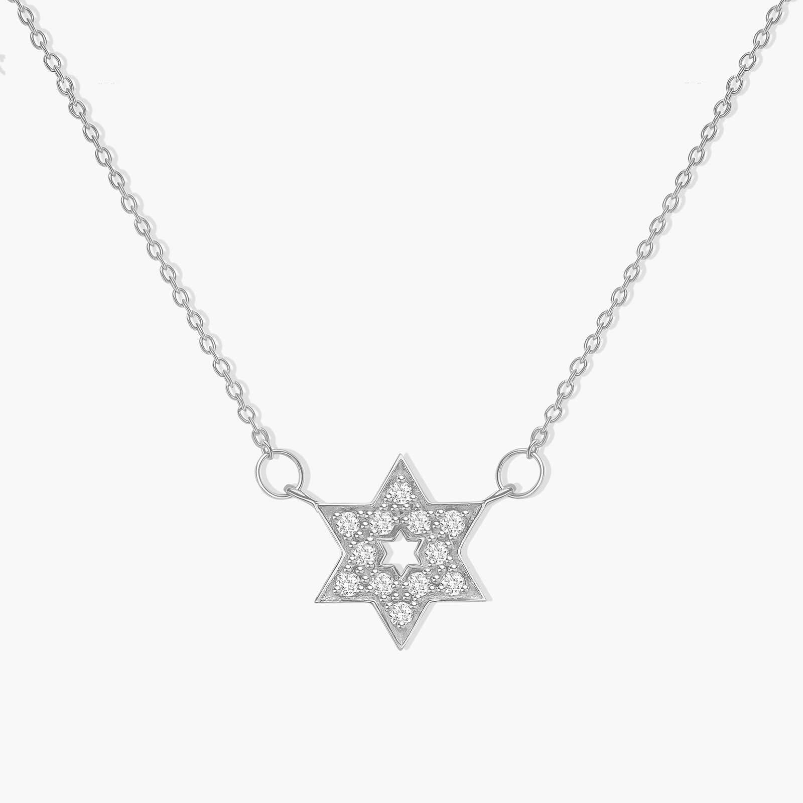 תליון מגן דוד משובץ יהלומים