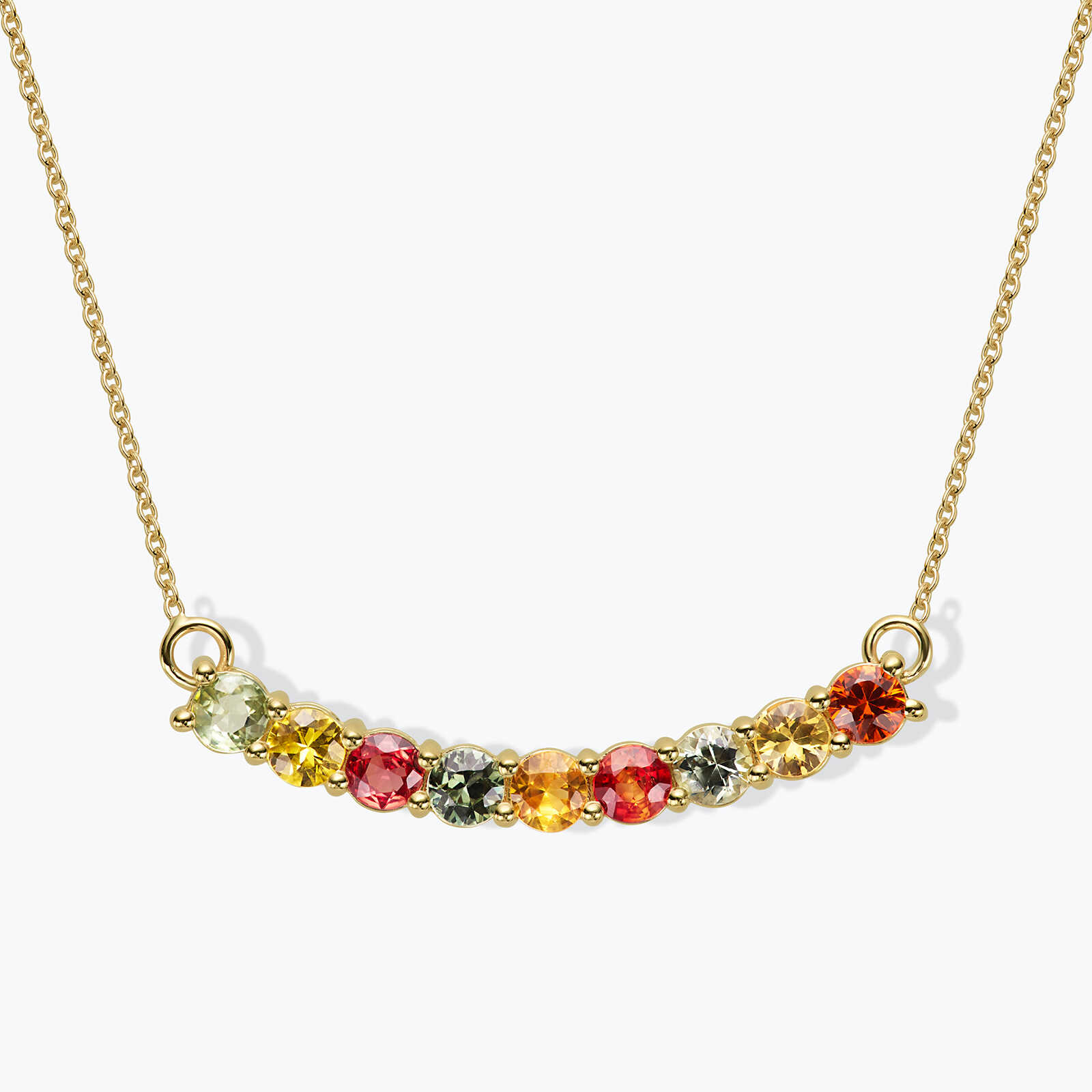 תליון זהב משובץ ספירים צבעוניים