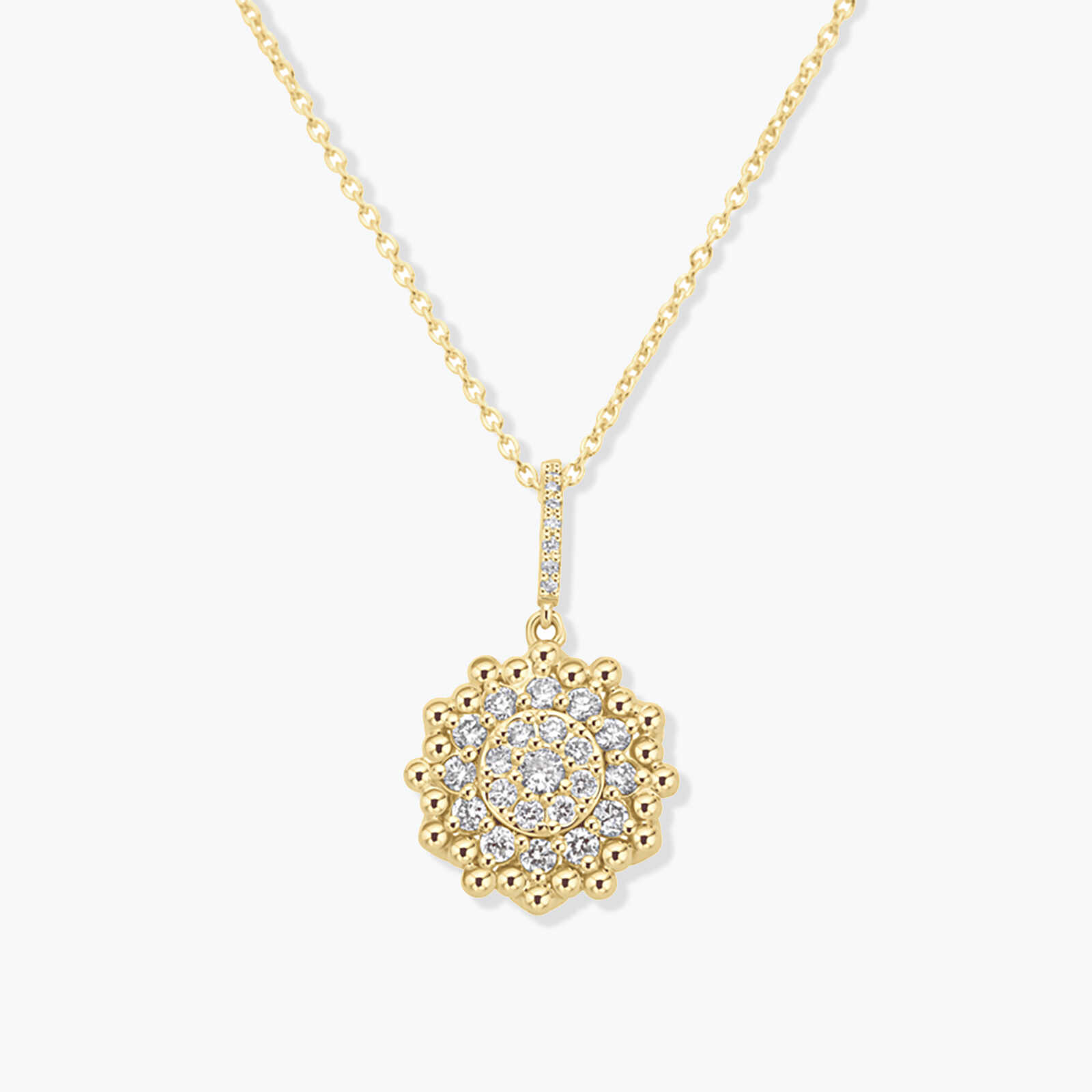 תליון זהב שמש היהלומים