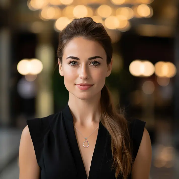 תליון טיפה משובץ ספירים ויהלומים