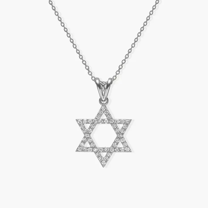 תליון מגן דוד משובץ יהלומים