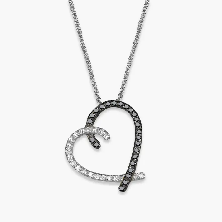 תליון לב משובץ יהלומים