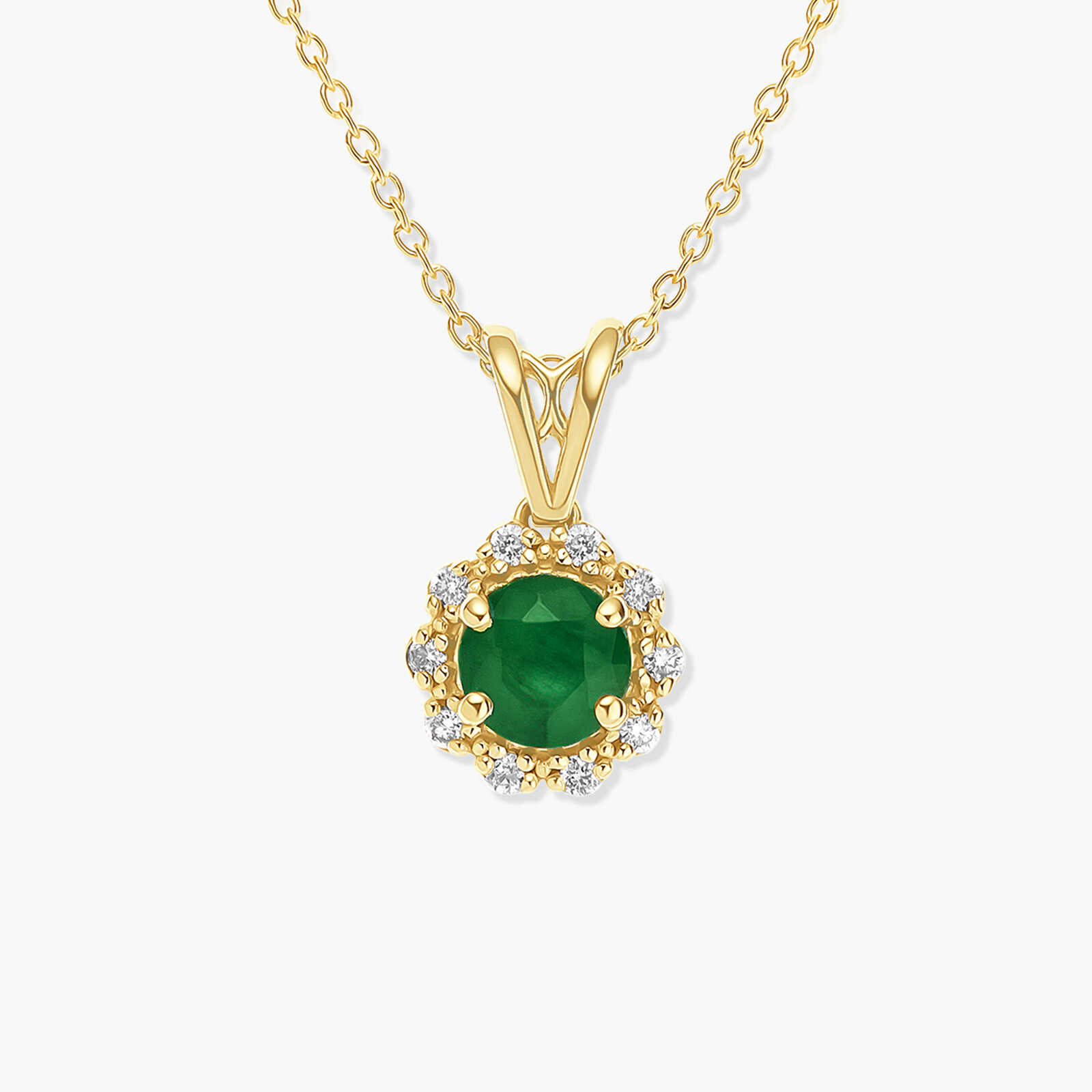 תליון אלכסה משובץ יהלומים ואמרלד