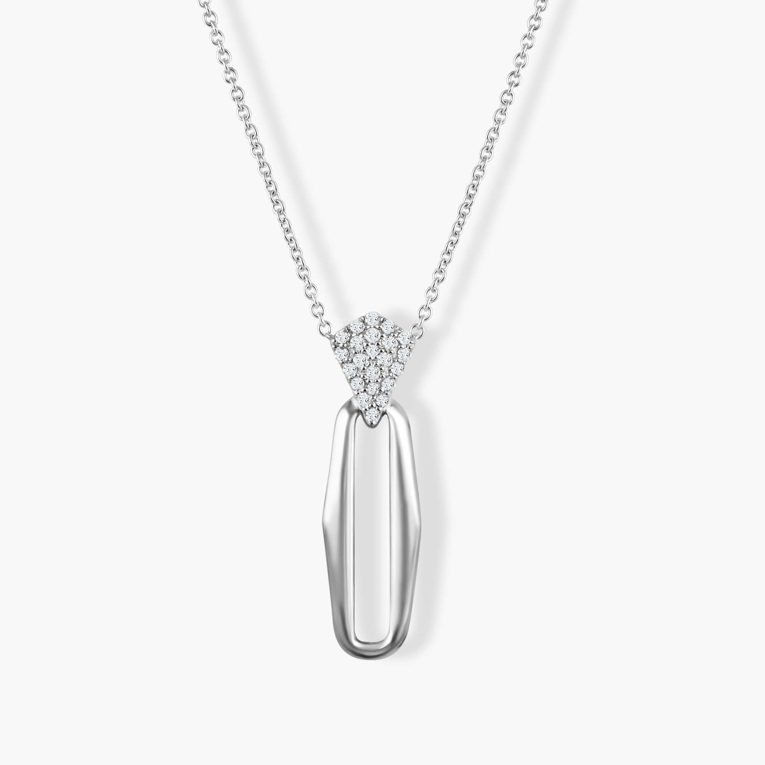 תליון גיאומטרי משובץ יהלומים