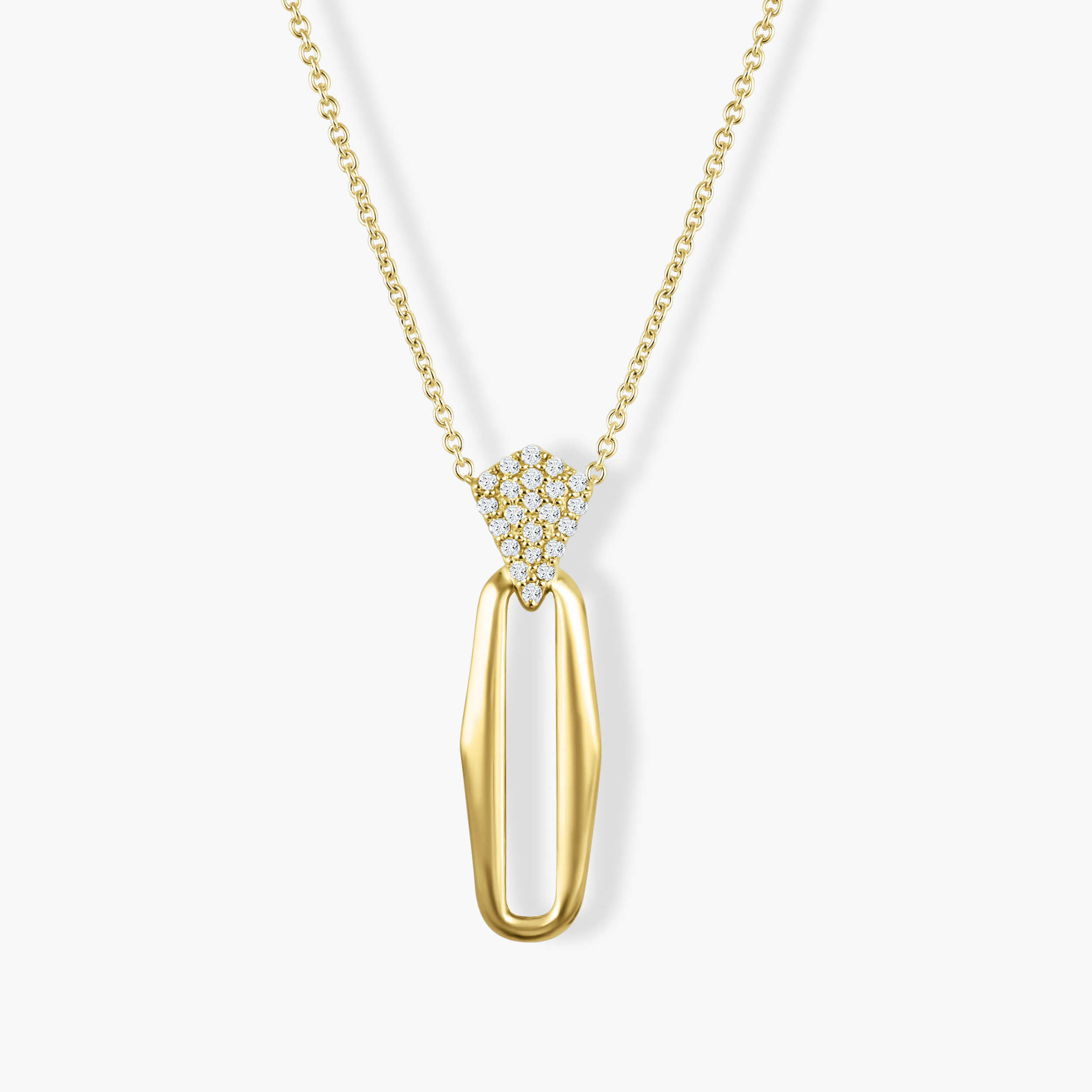 תליון גיאומטרי משובץ יהלומים