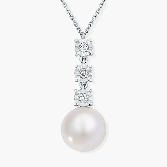 תליון פנינים ויהלומים