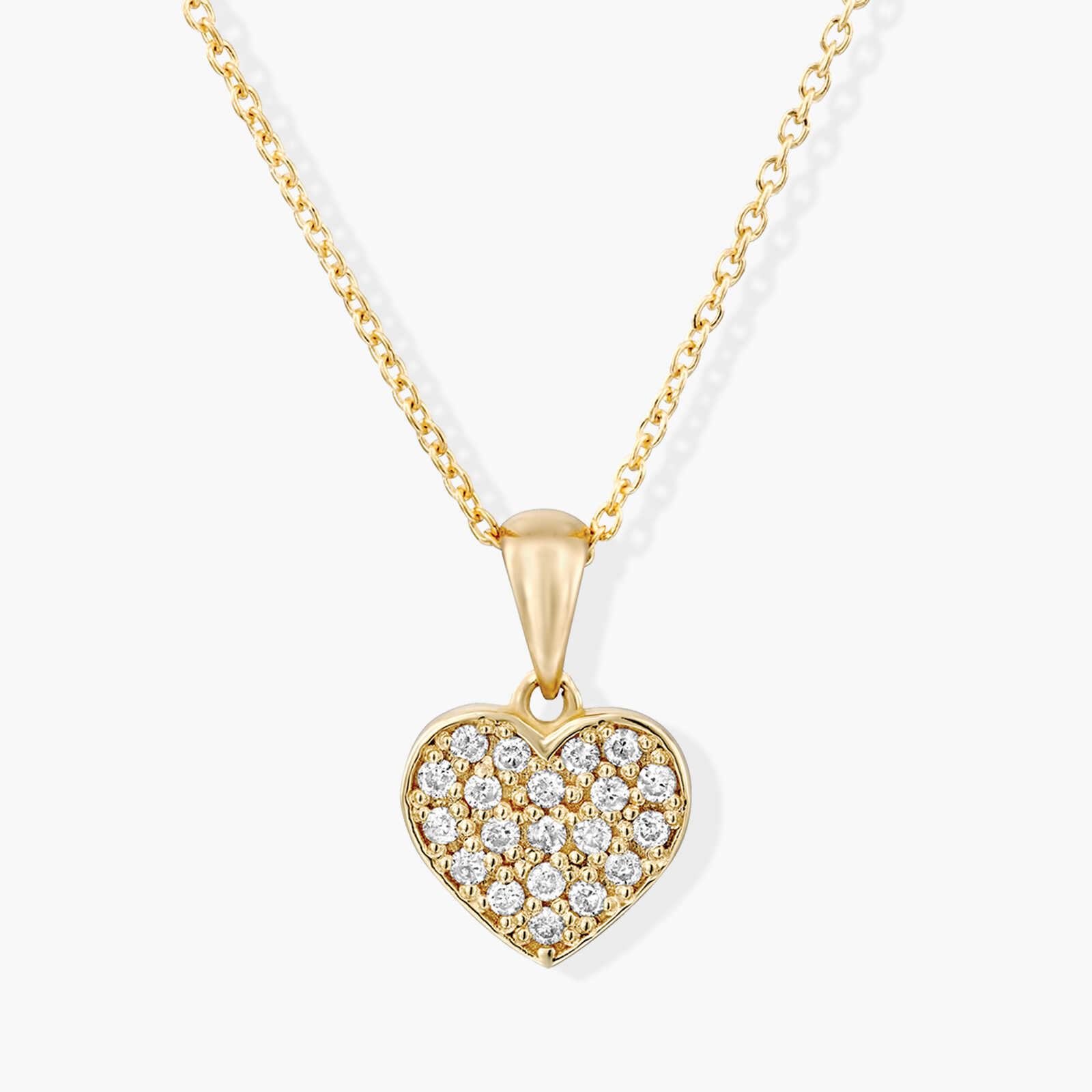 תליון זהב לב משובץ יהלומים