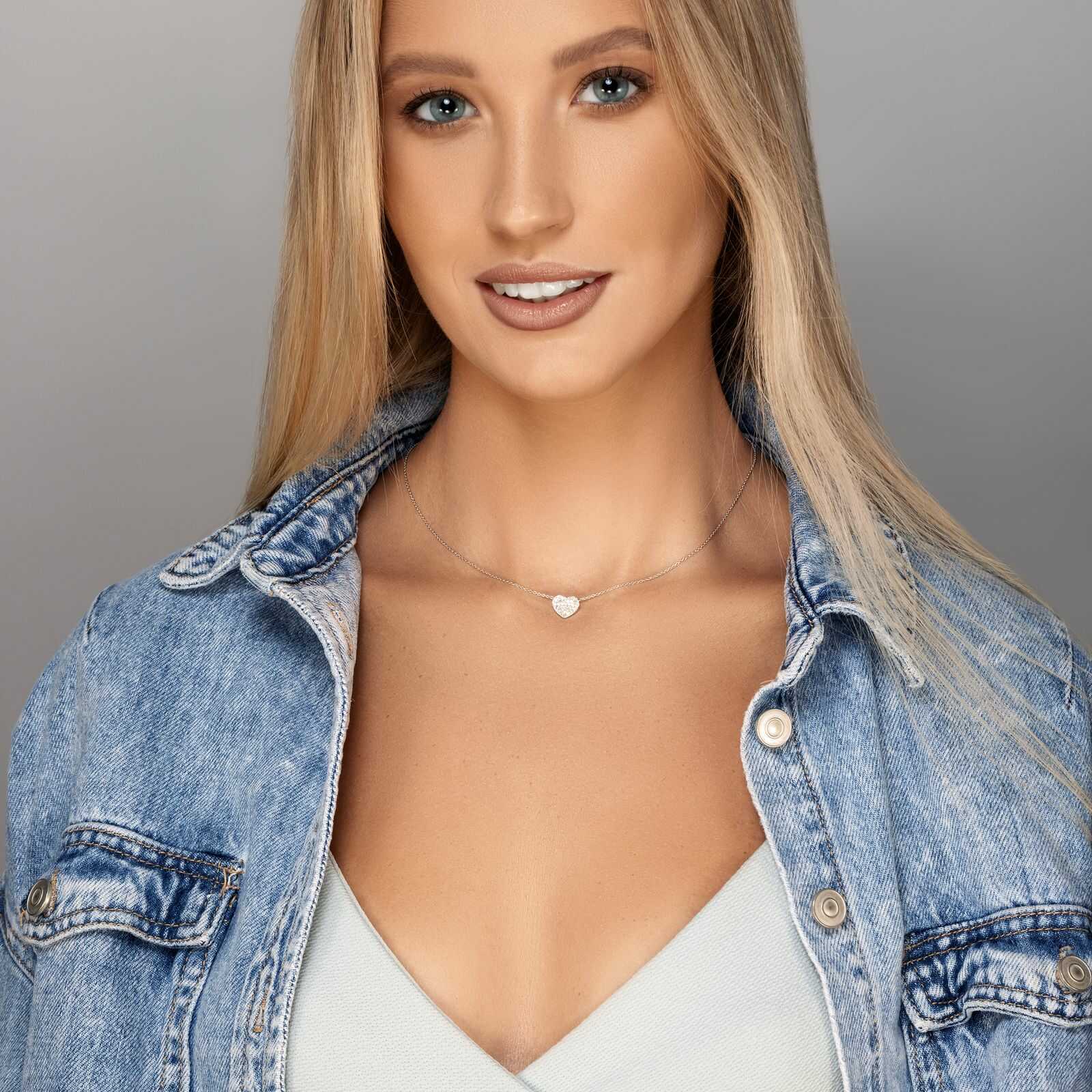 תליון זהב לב משובץ יהלומים