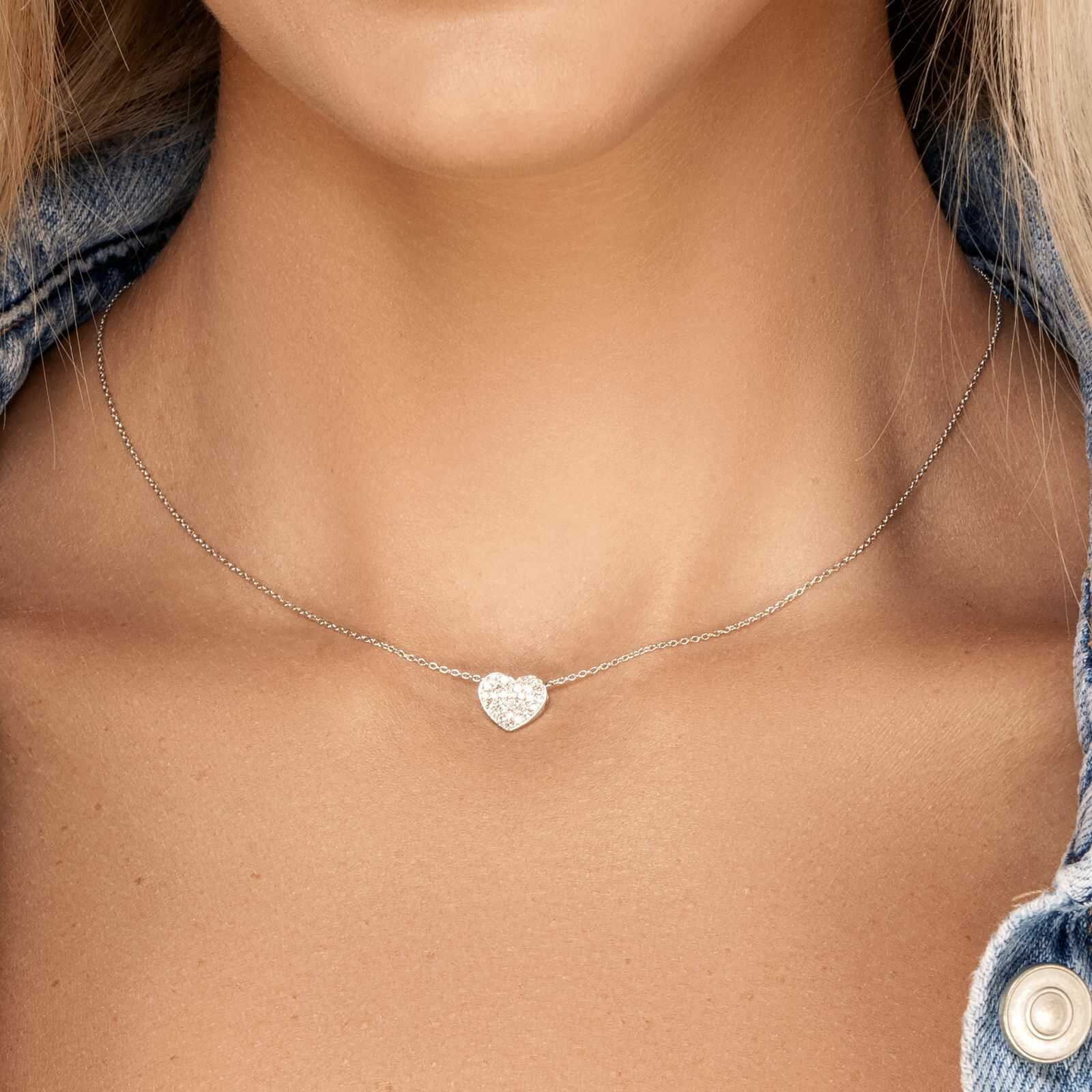 תליון זהב לב משובץ יהלומים