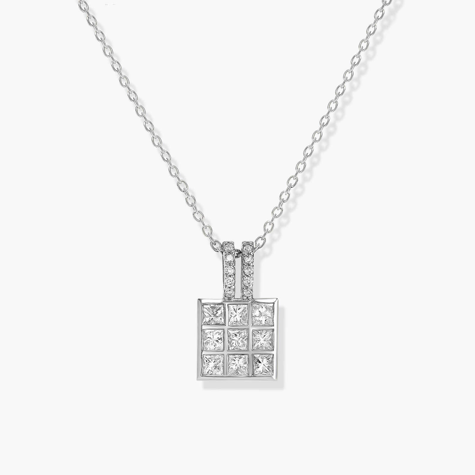 תליון זהב מרובע משובץ יהלומי פריננס יוקרתיים