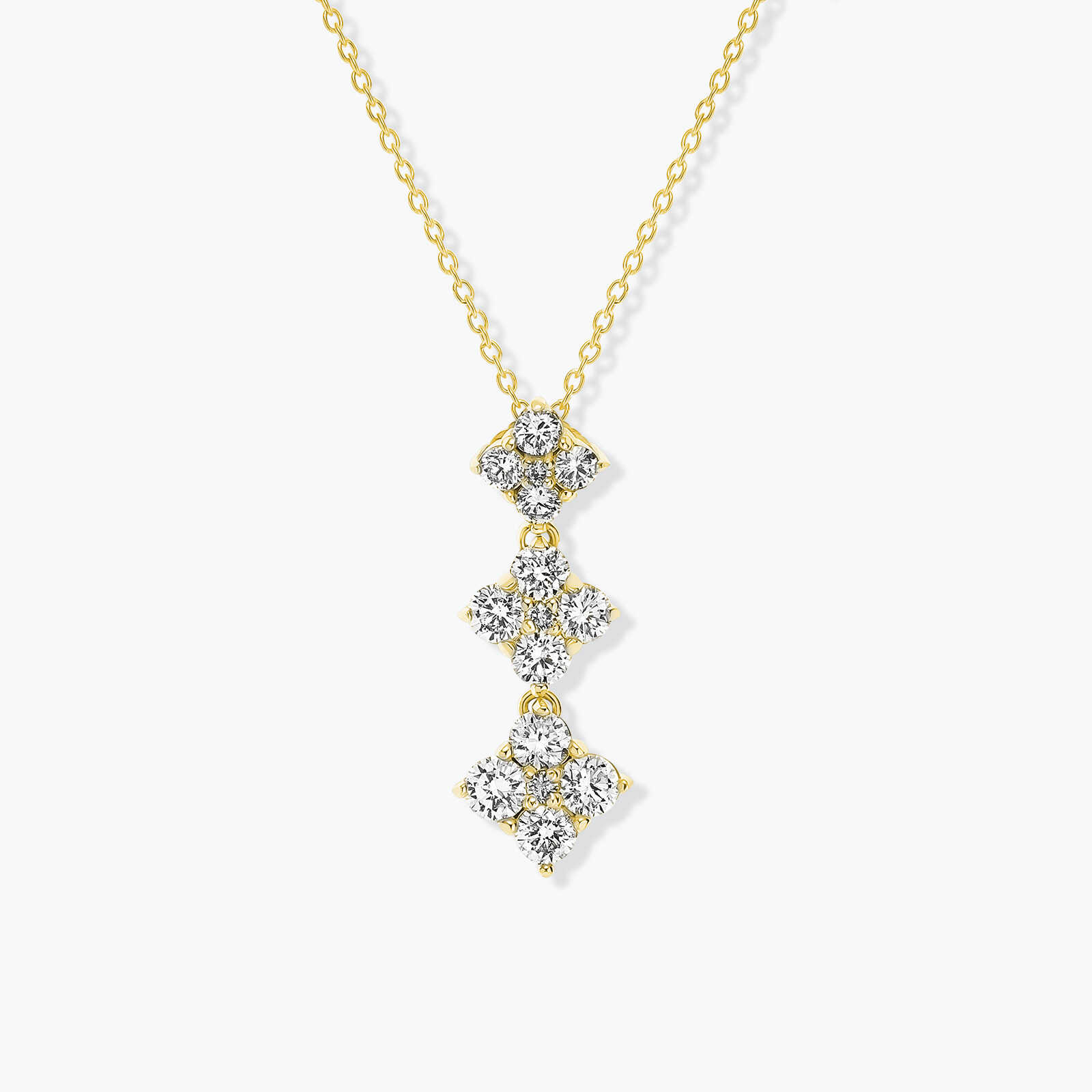 תליון 3 מעוינים בזהב משובצים ביהלומים