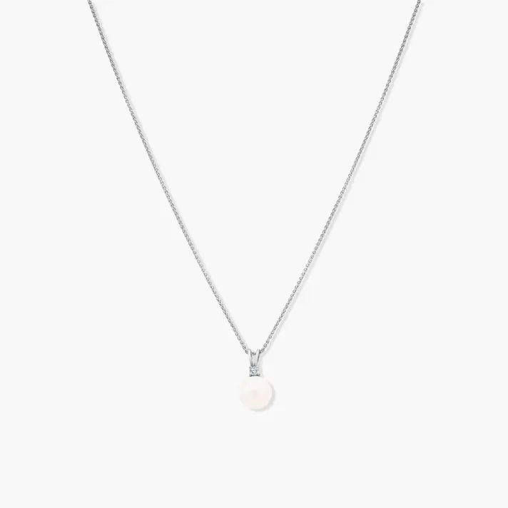 תליון משובץ פנינה ויהלום